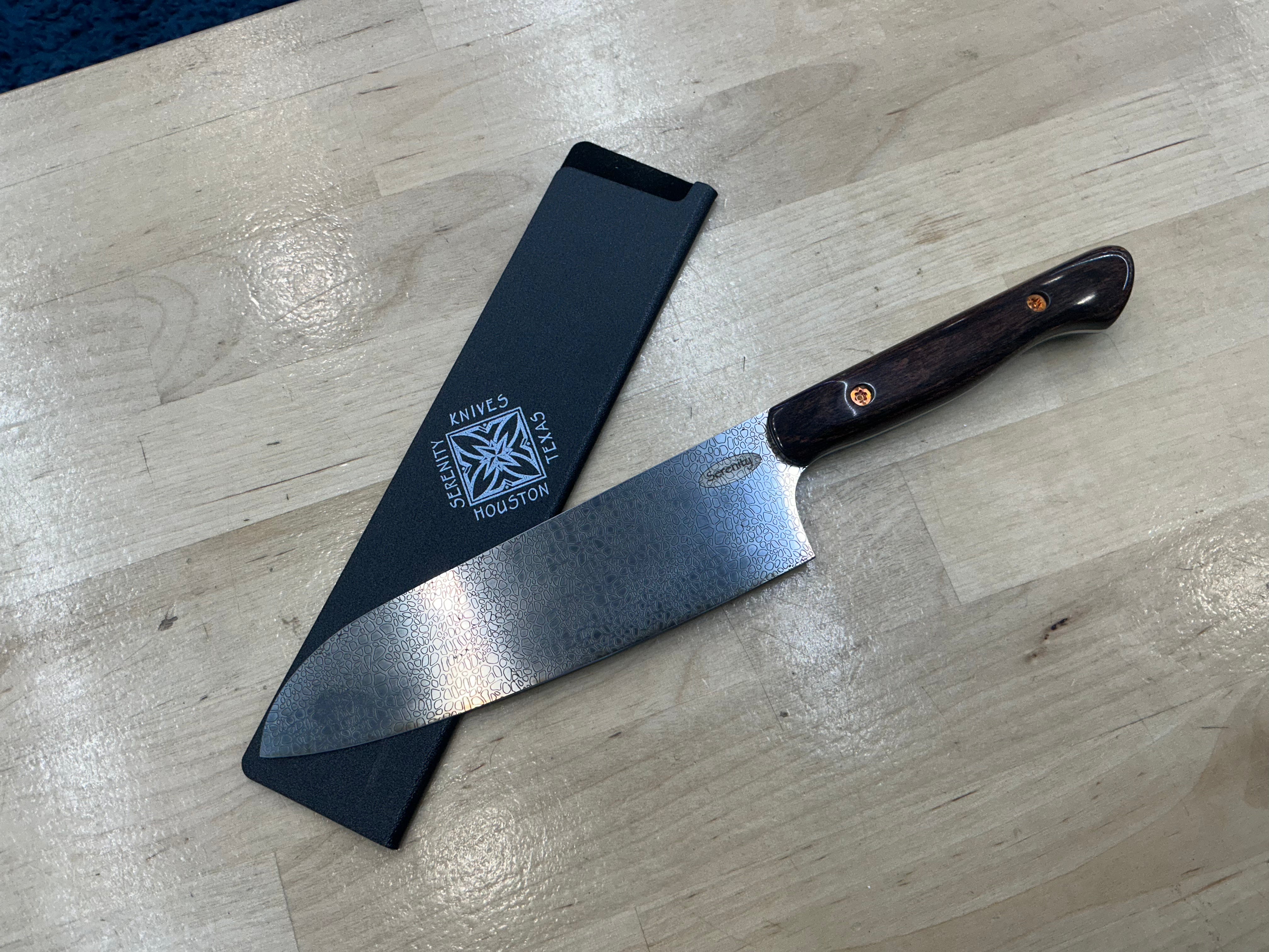 Pebble Santoku - CPM154 - Liberty Wood Handle