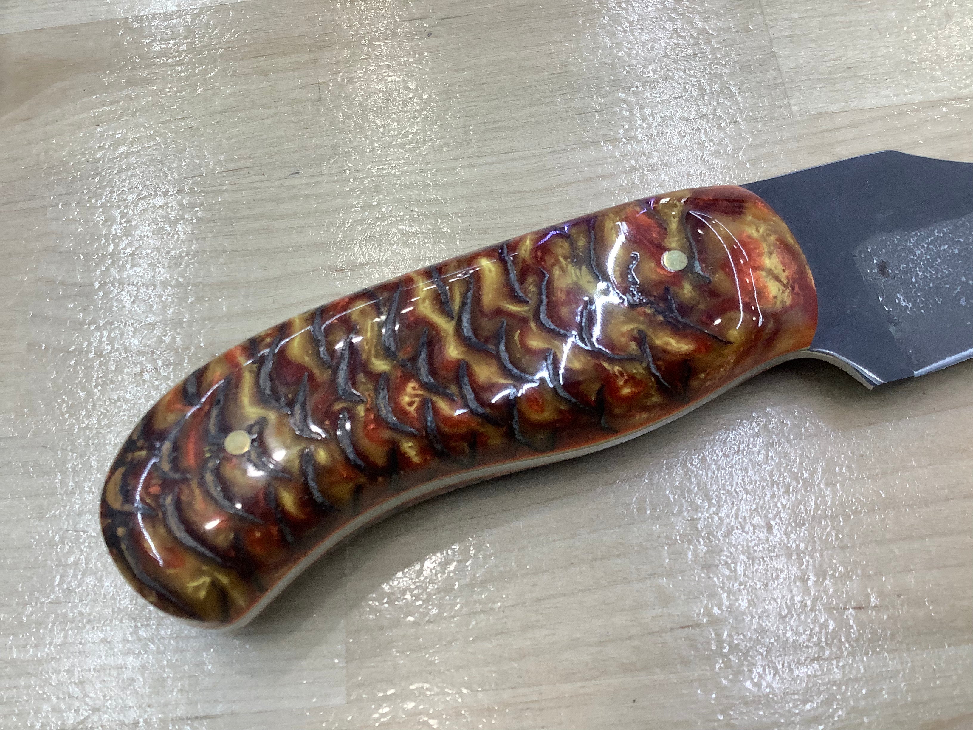 Firey Boning knife in CPM154 with Acid Washed Blade