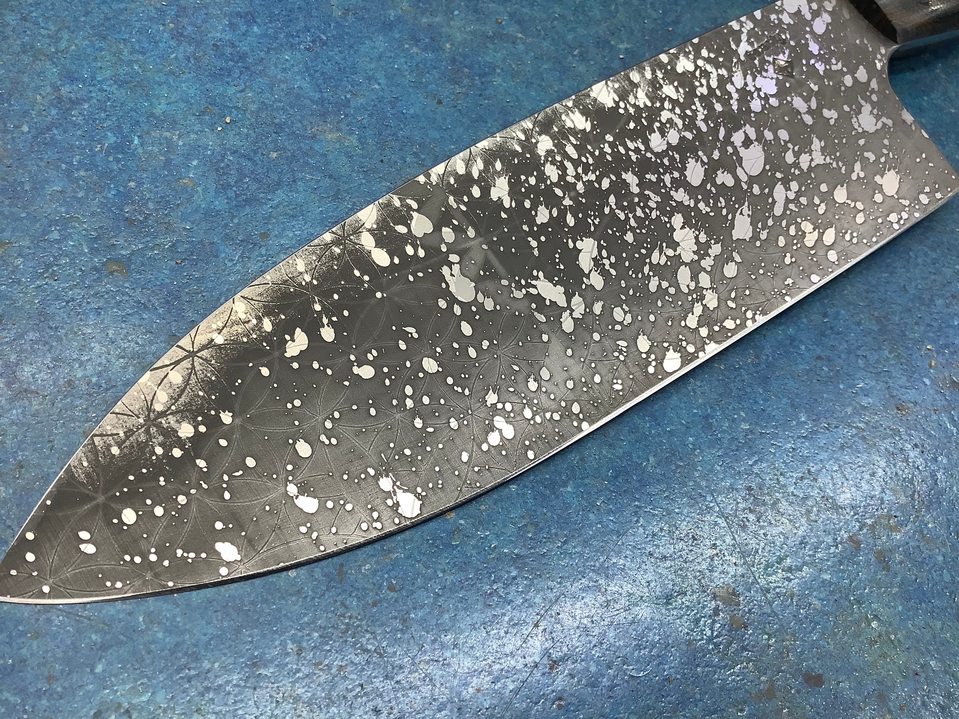 Geometric Euro Chef Knife in CPM MagnaCut with Hand Laid Micarta