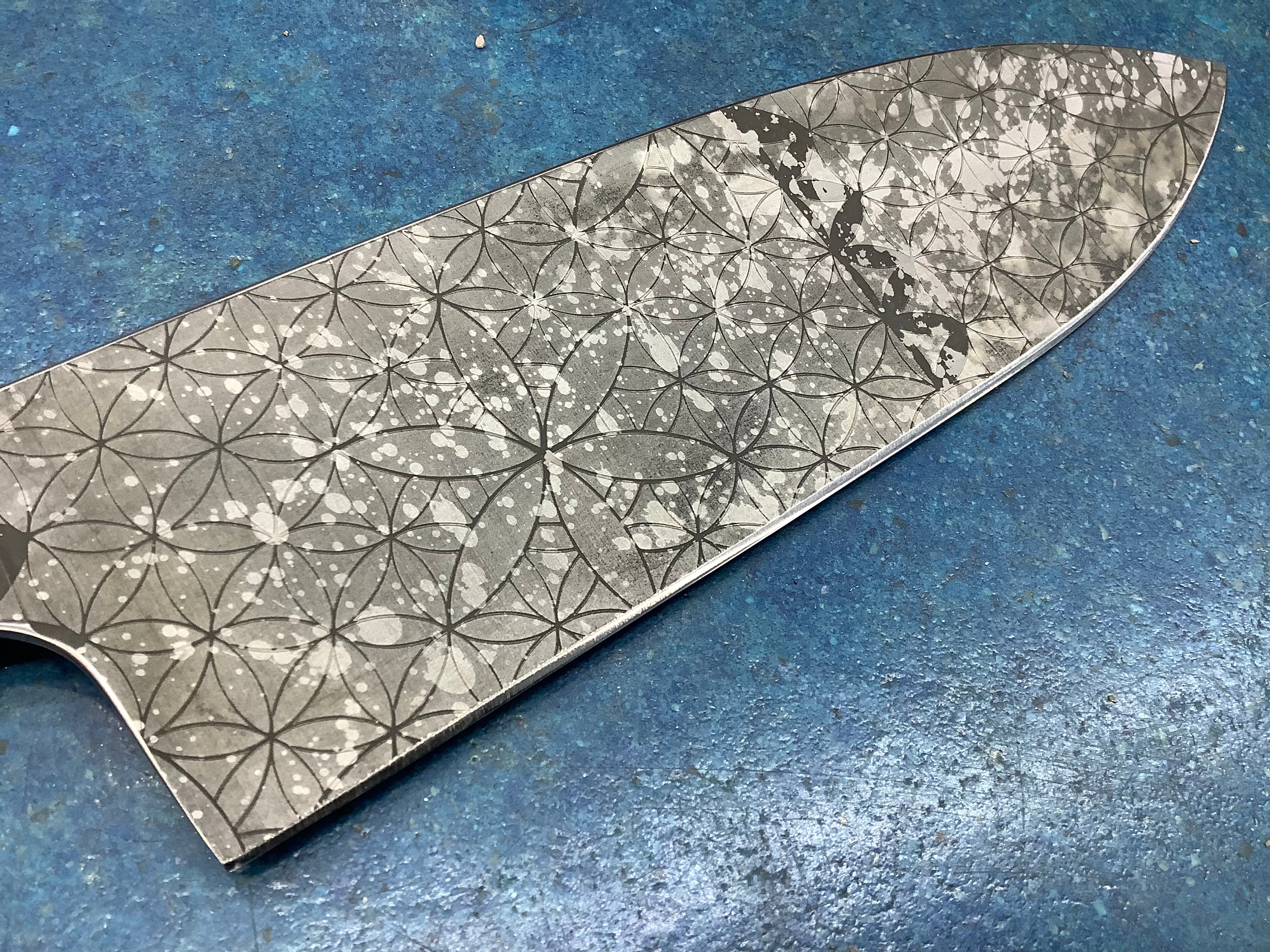 Geometric Euro Chef Knife in CPM MagnaCut with Hand Laid Micarta