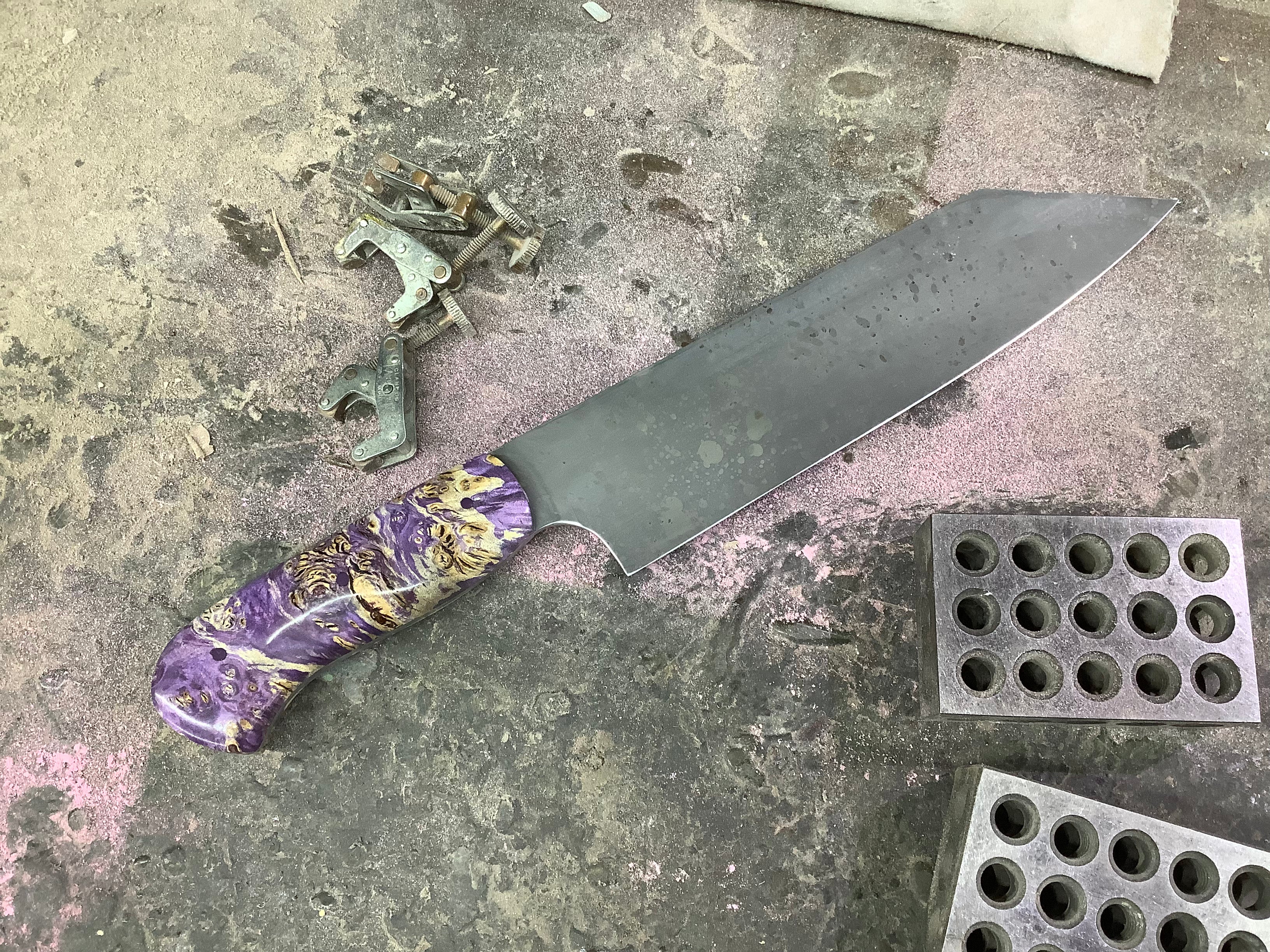 Kiritsuke Gyuto - CPM MagnaCut - Purple Box Elder Burl