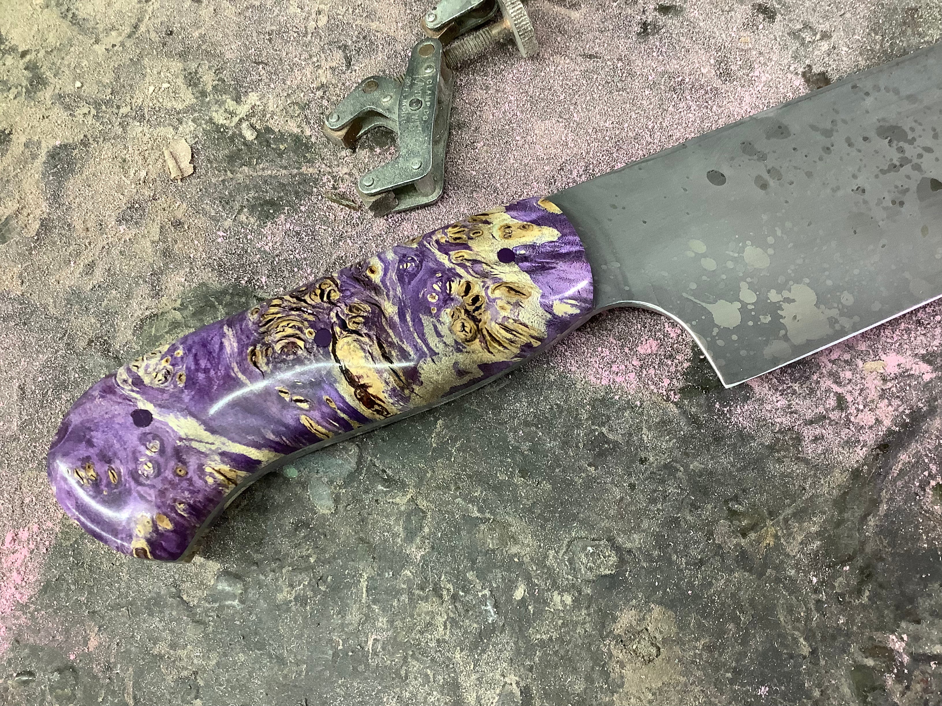 Kiritsuke Gyuto - CPM MagnaCut - Loupe de négondo violet