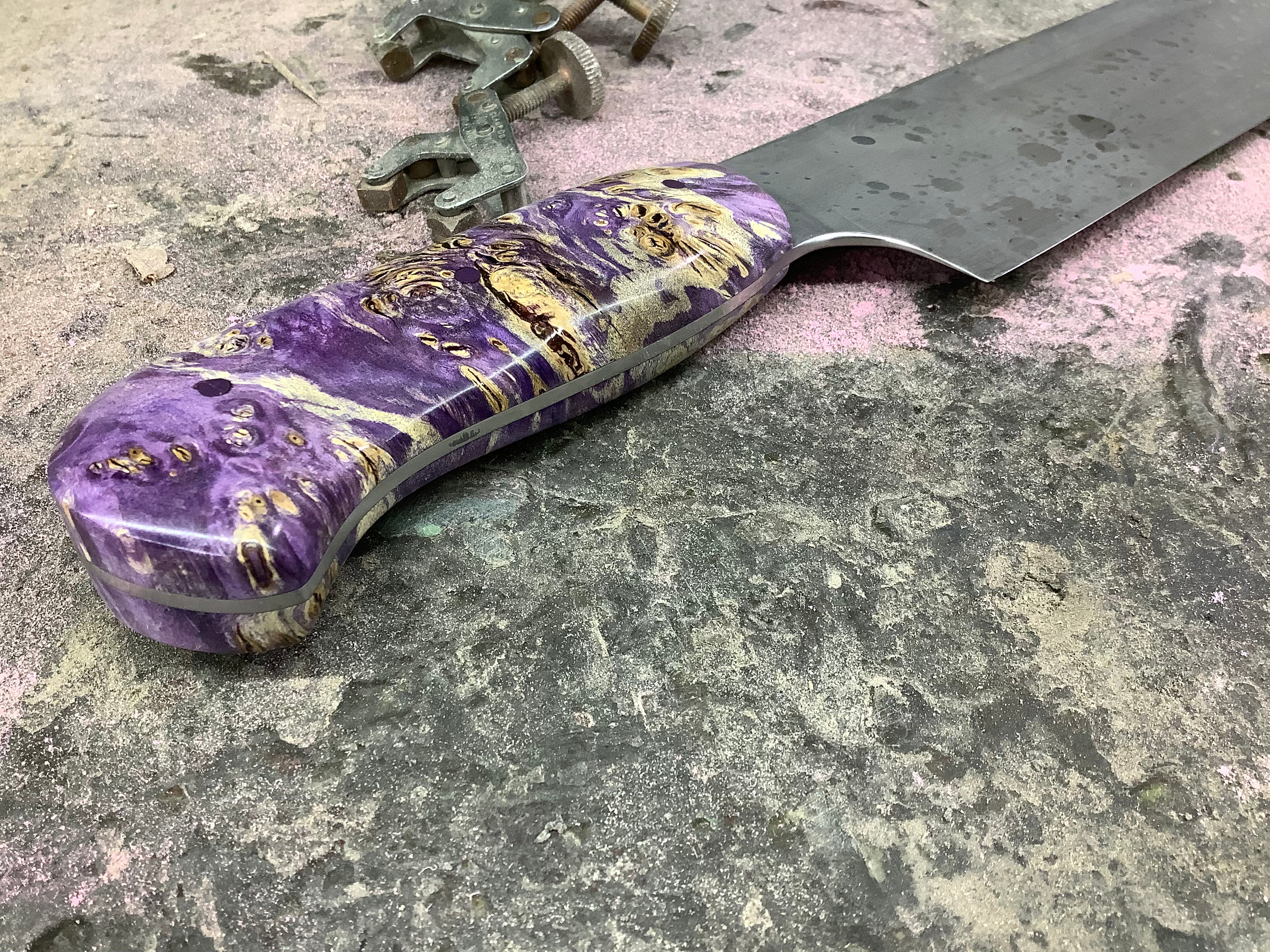 Kiritsuke Gyuto - CPM MagnaCut - Loupe de négondo violet