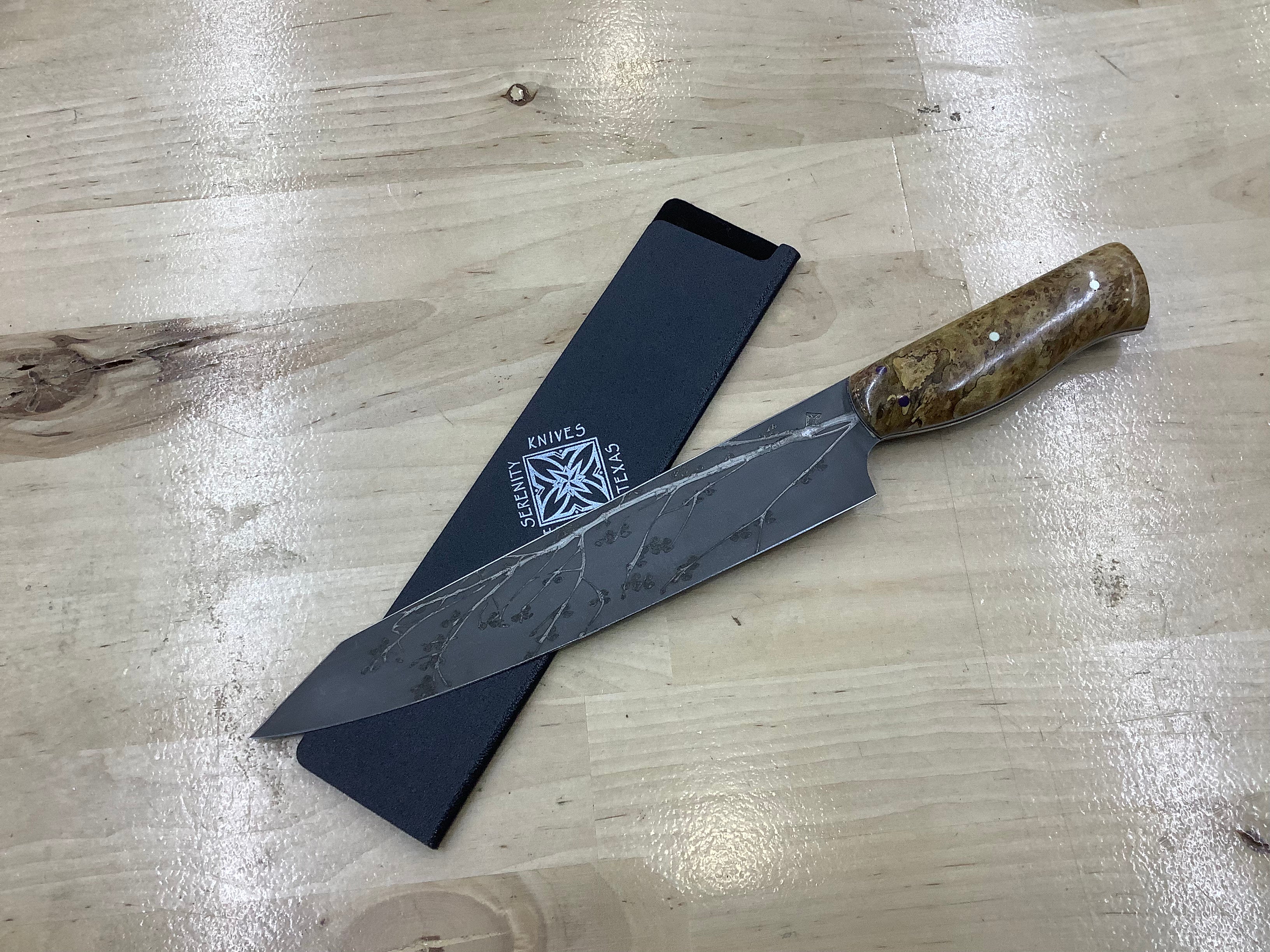 Cherry Blossom Sujihiki Slicer in CPM MagnaCut - Cheesewood & G-10 Handle 8” (250mm)