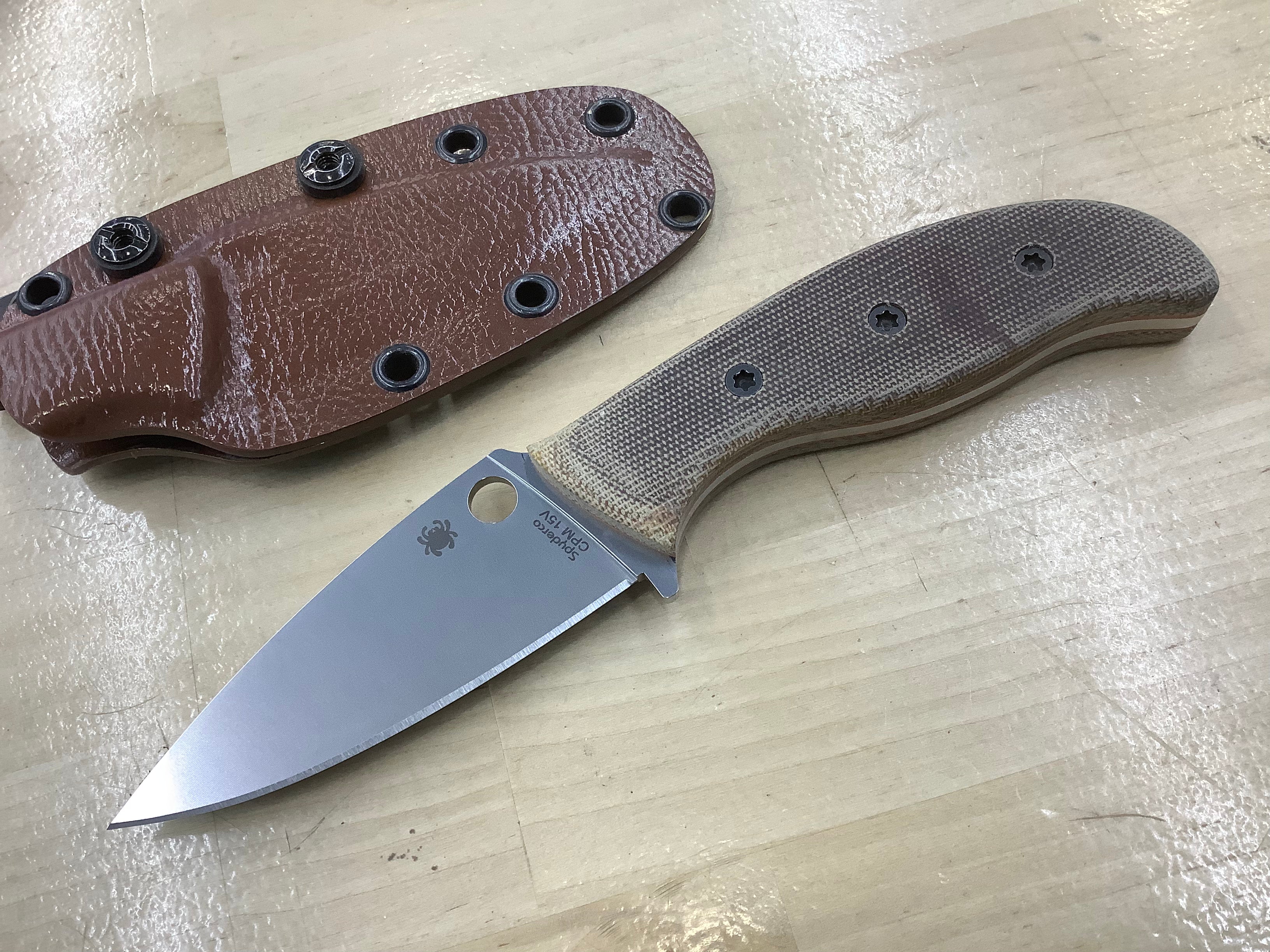 Spyderco Custom Mule Team CPM 15v Micarta