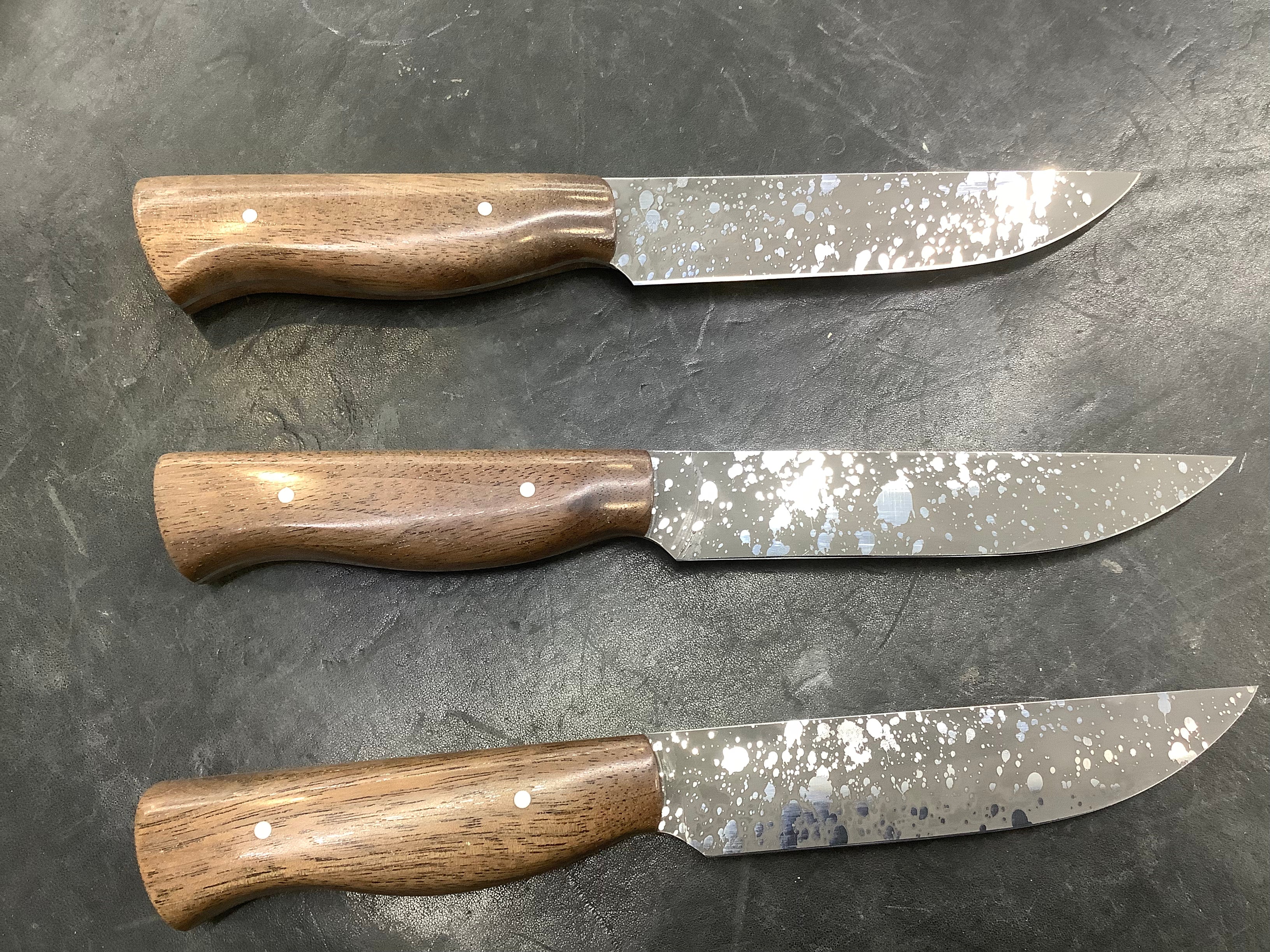 Steak Knives CPM 154 Acid Wash - Walnut Handles - Sold Individually