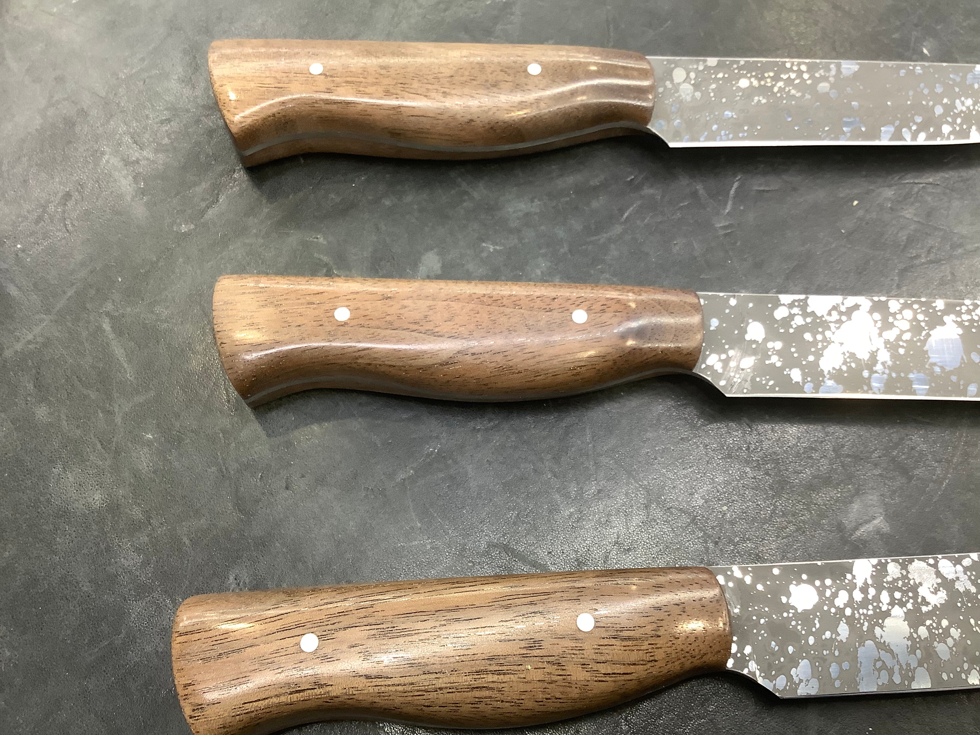 Steak Knives CPM 154 Acid Wash - Walnut Handles - Sold Individually