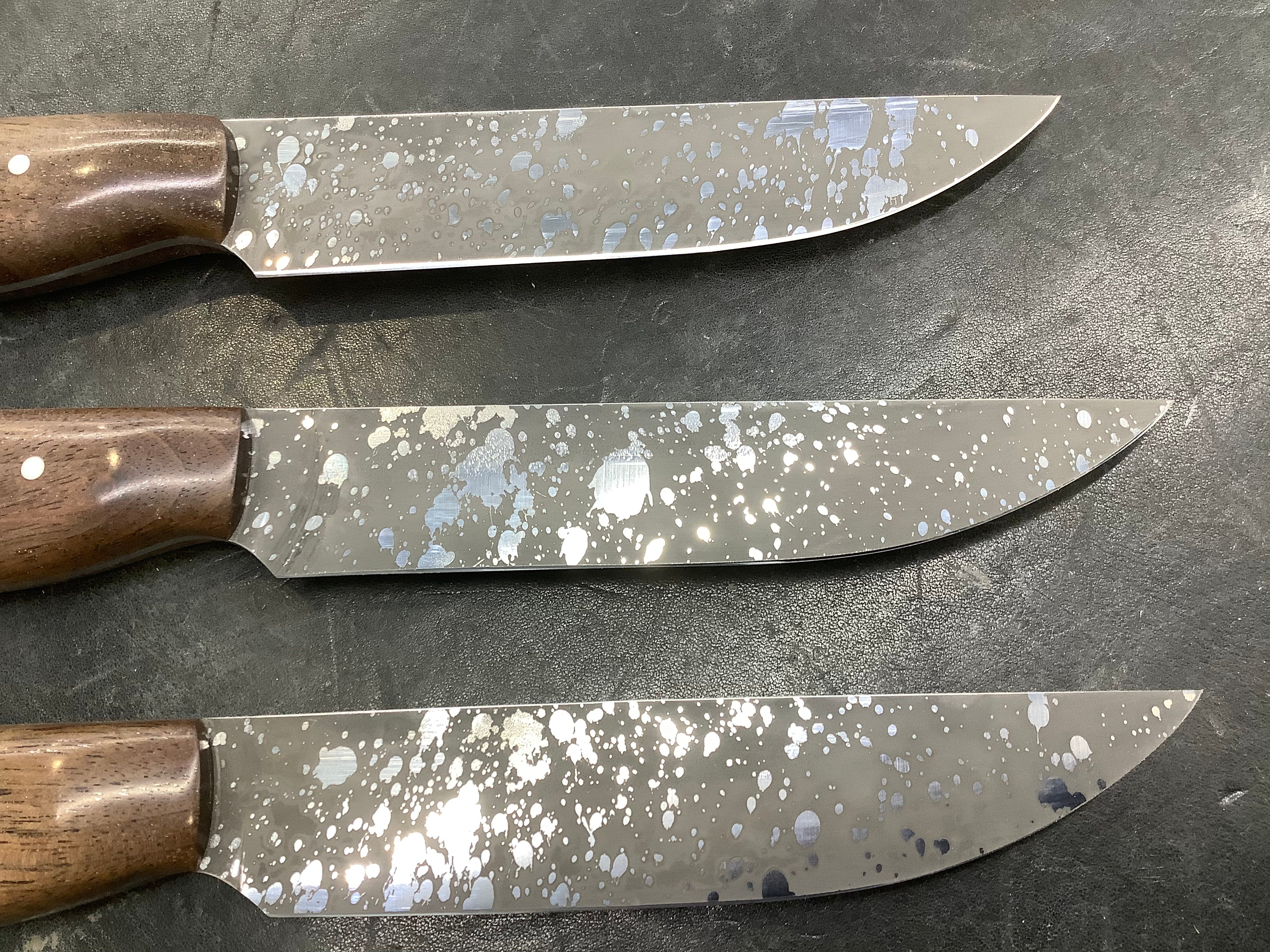 Steak Knives CPM 154 Acid Wash - Walnut Handles - Sold Individually