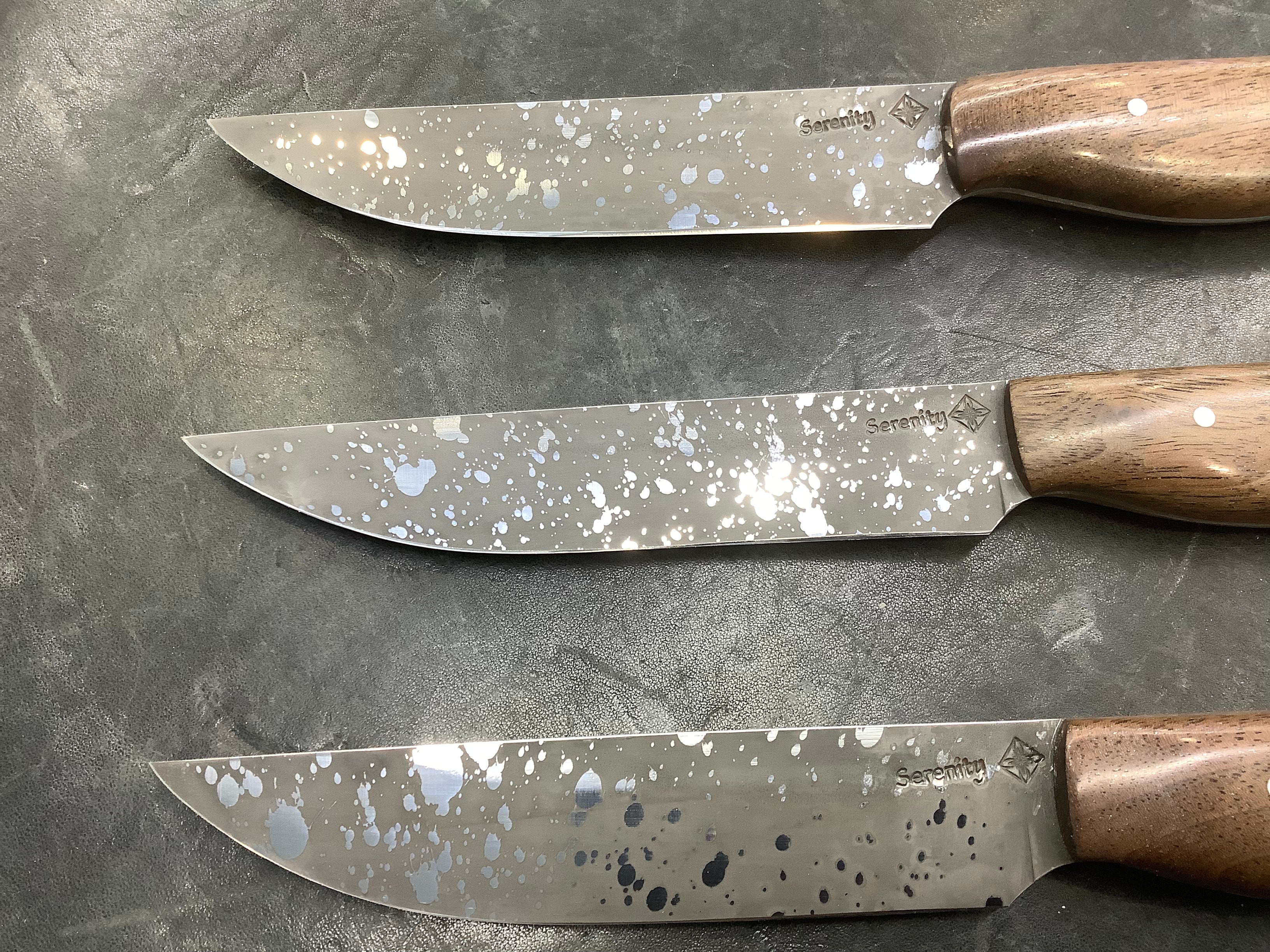 Steak Knives CPM 154 Acid Wash - Walnut Handles - Sold Individually