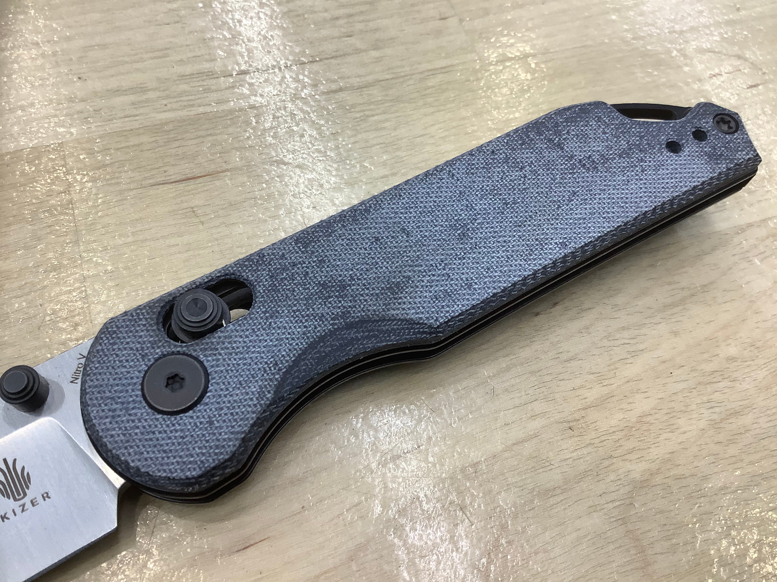 Kizer Vanguard Assassin Clutch Lock Knife Denim Micarta V3549A2