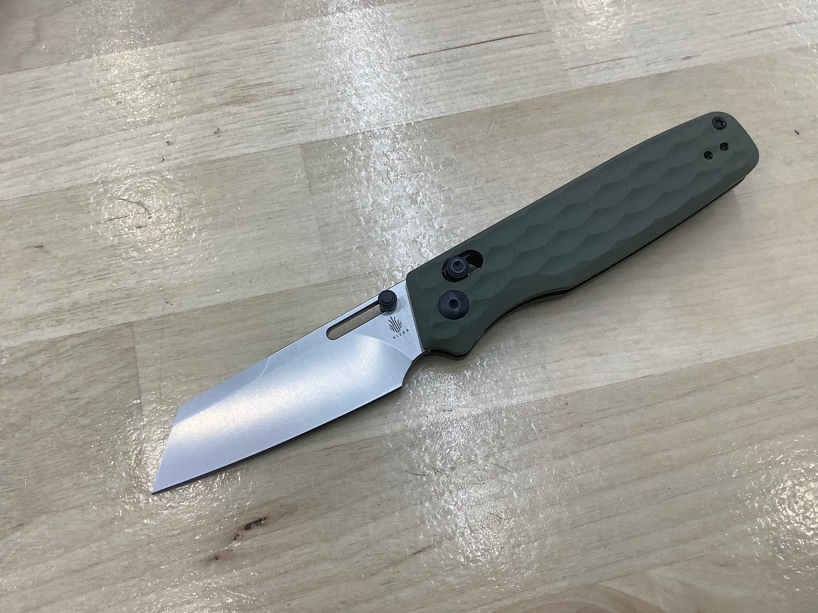 Kizer Vanguard Task 154CM Blade Clutch Lock Green G-10 Handle V3641C3 (3.04" Satin)