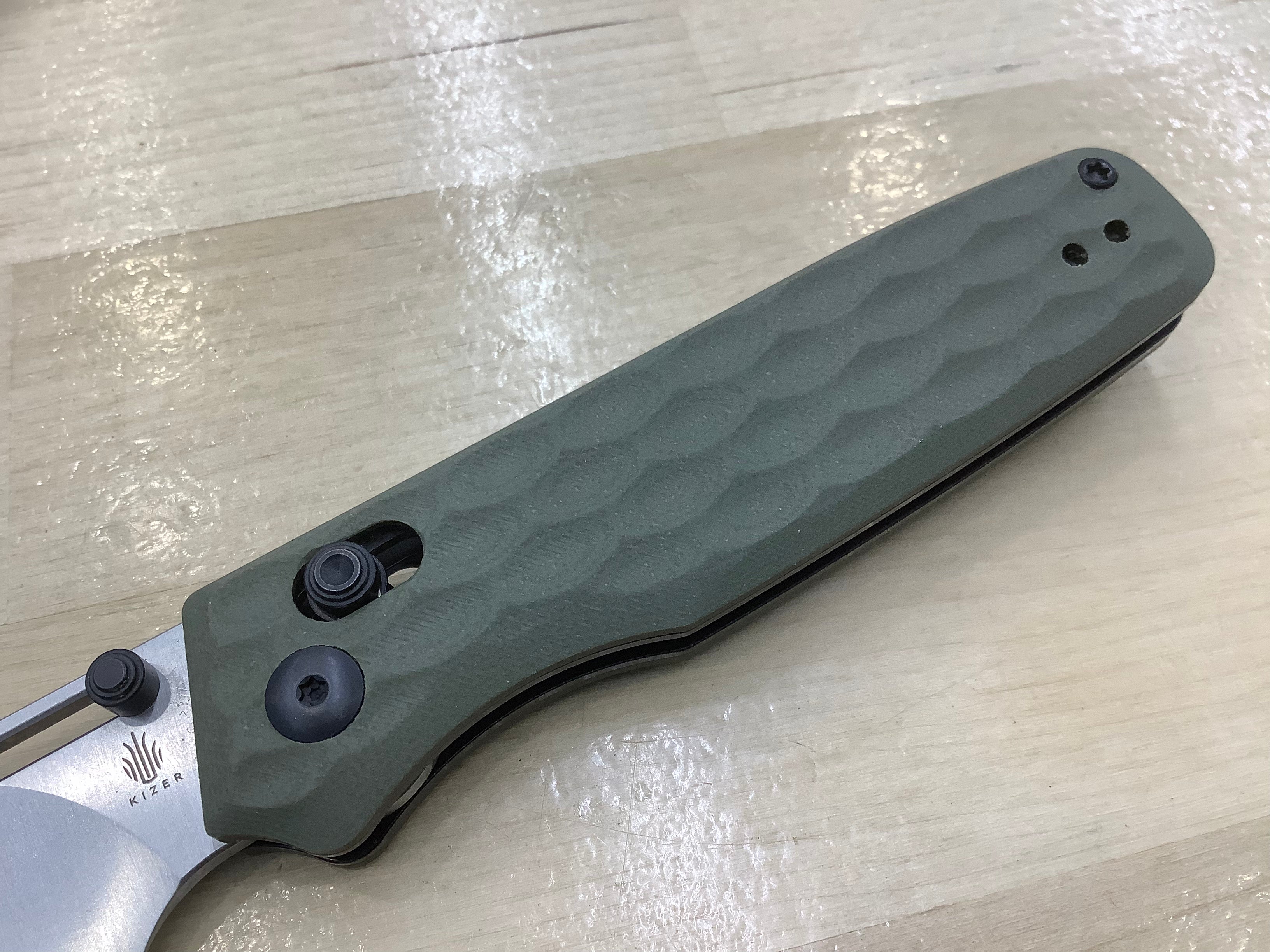 Kizer Vanguard Task 154CM Blade Clutch Lock Green G-10 Handle V3641C3 (3.04" Satin)