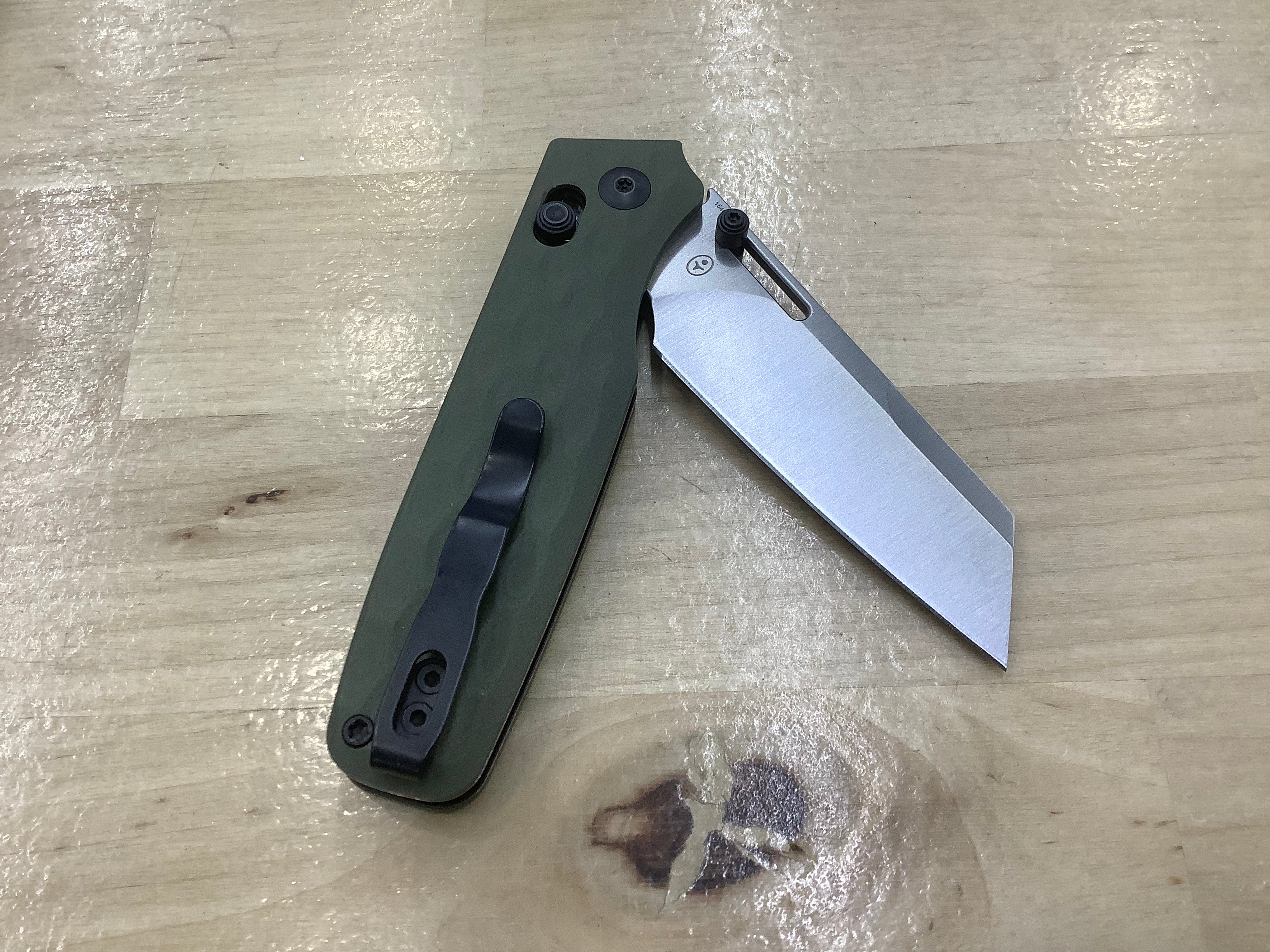 Kizer Vanguard Task 154CM Blade Clutch Lock Green G-10 Handle V3641C3 (3.04" Satin)