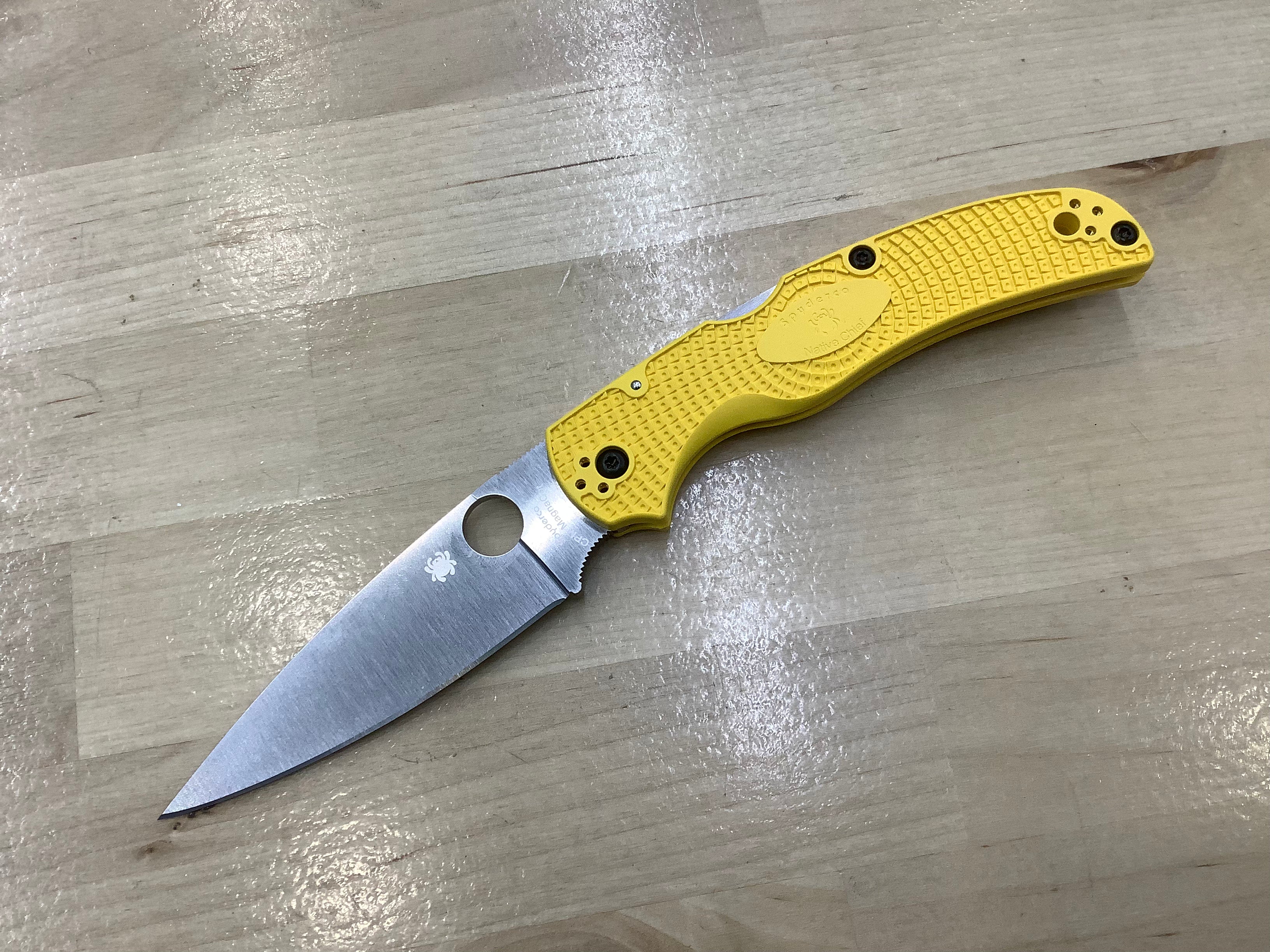 Spyderco Native Chief Lightweight in CPM MagnaCut Lockback with Yellow FRN