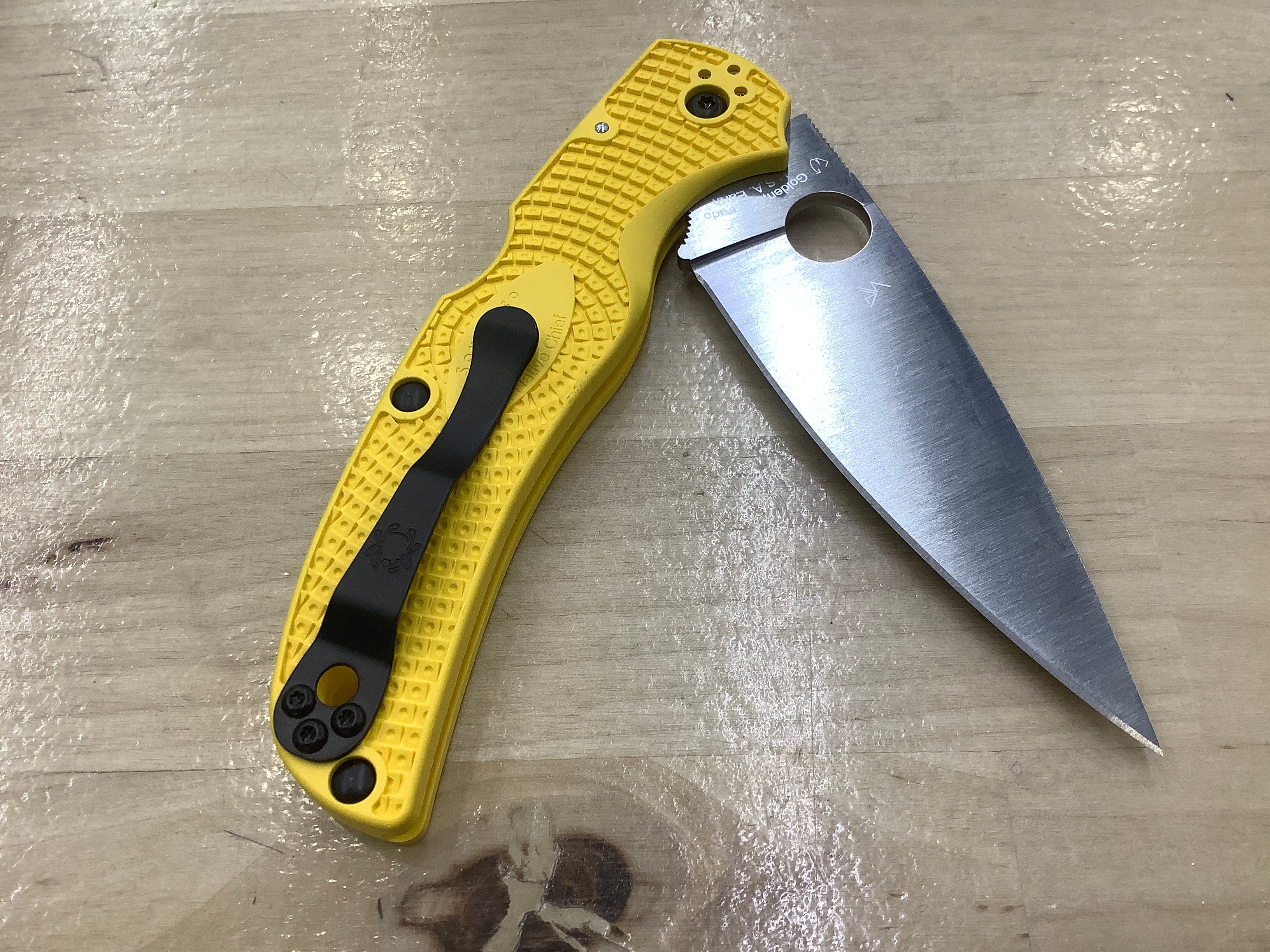 Spyderco Native Chief Lightweight in CPM MagnaCut Lockback with Yellow FRN