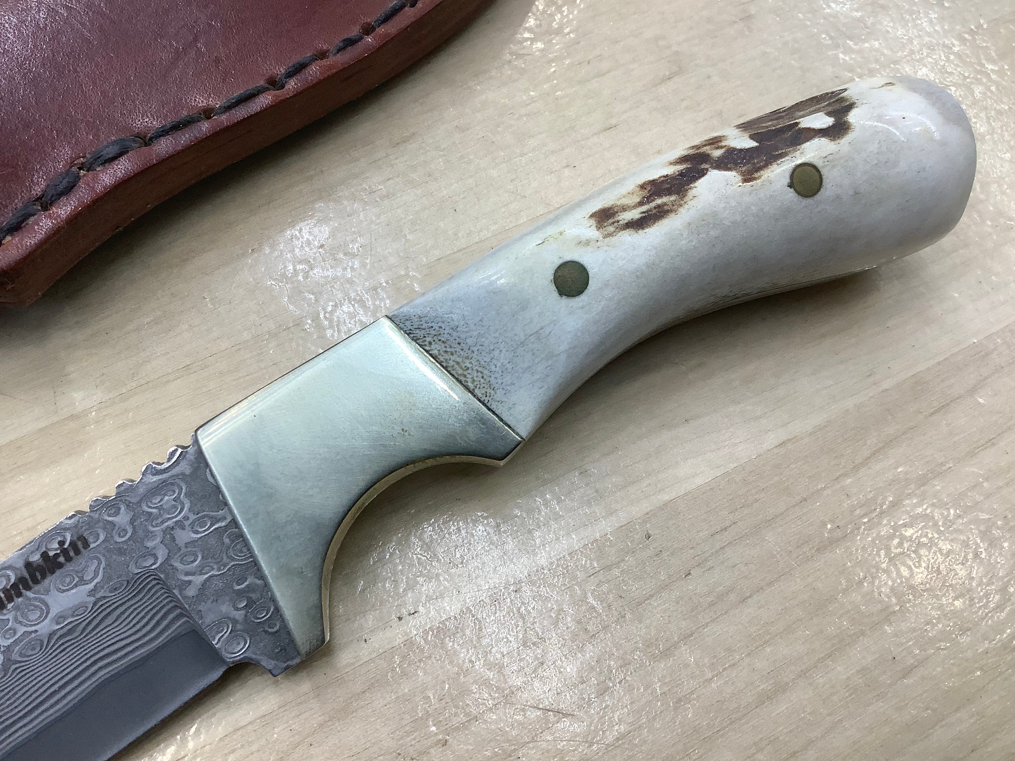 Tim Lambkin Drop Point Hunter in San Mai Damascus