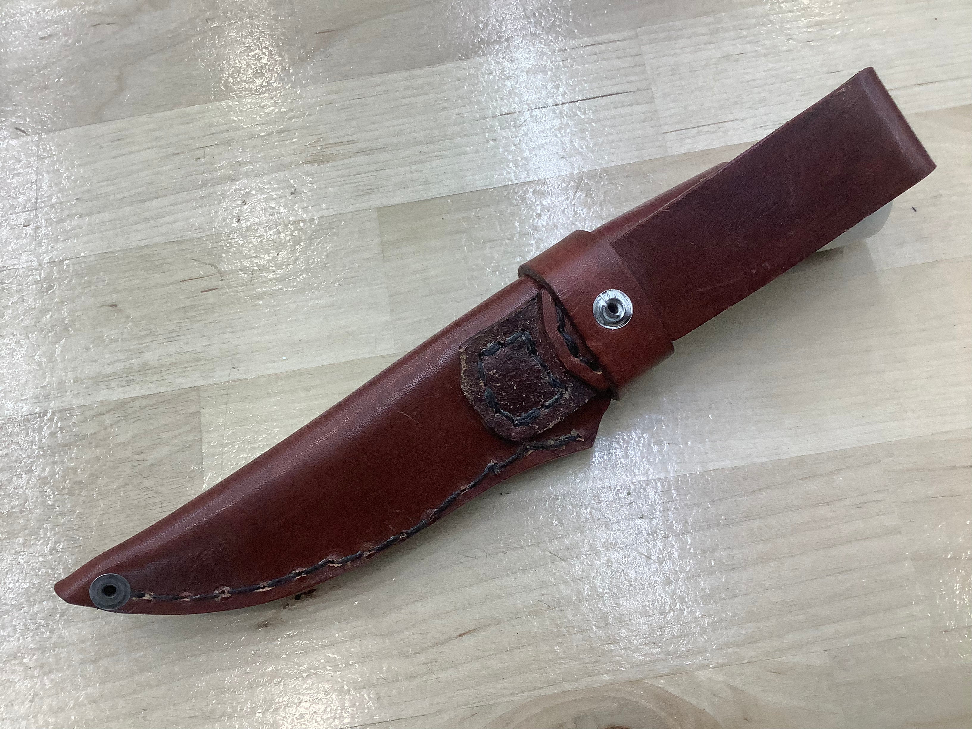 Tim Lambkin Drop Point Hunter in San Mai Damascus