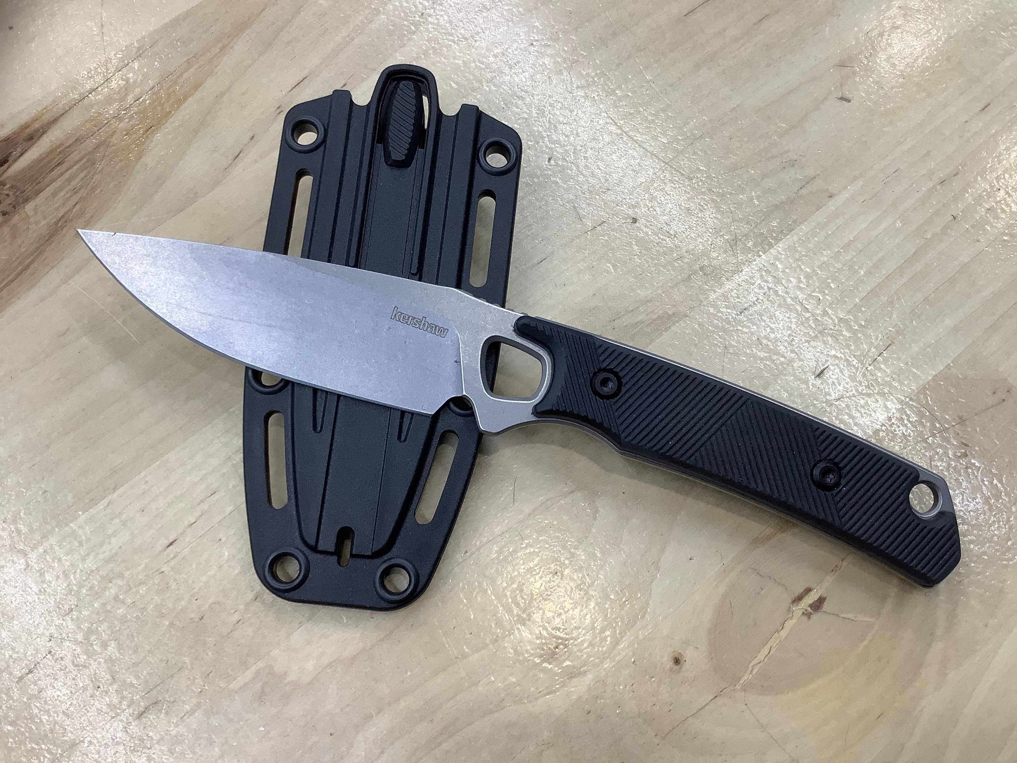 Kershaw Steppe Fixed Blade Knife Black Rubber