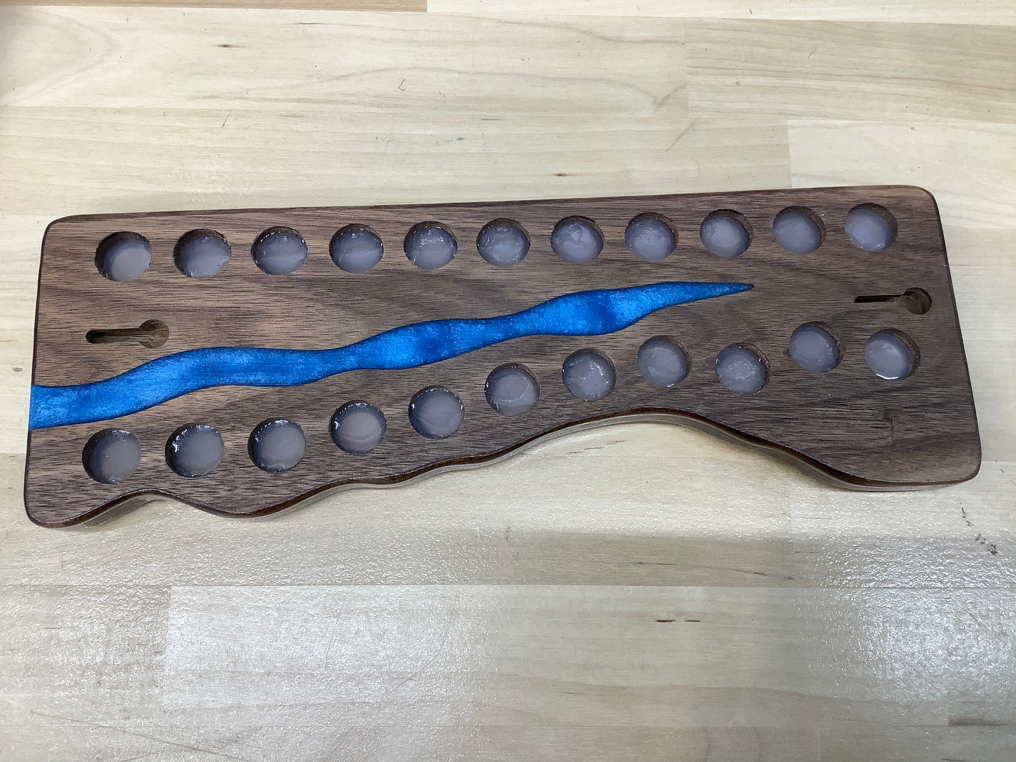 12” Walnut River Pour Magnetic Knife Rack