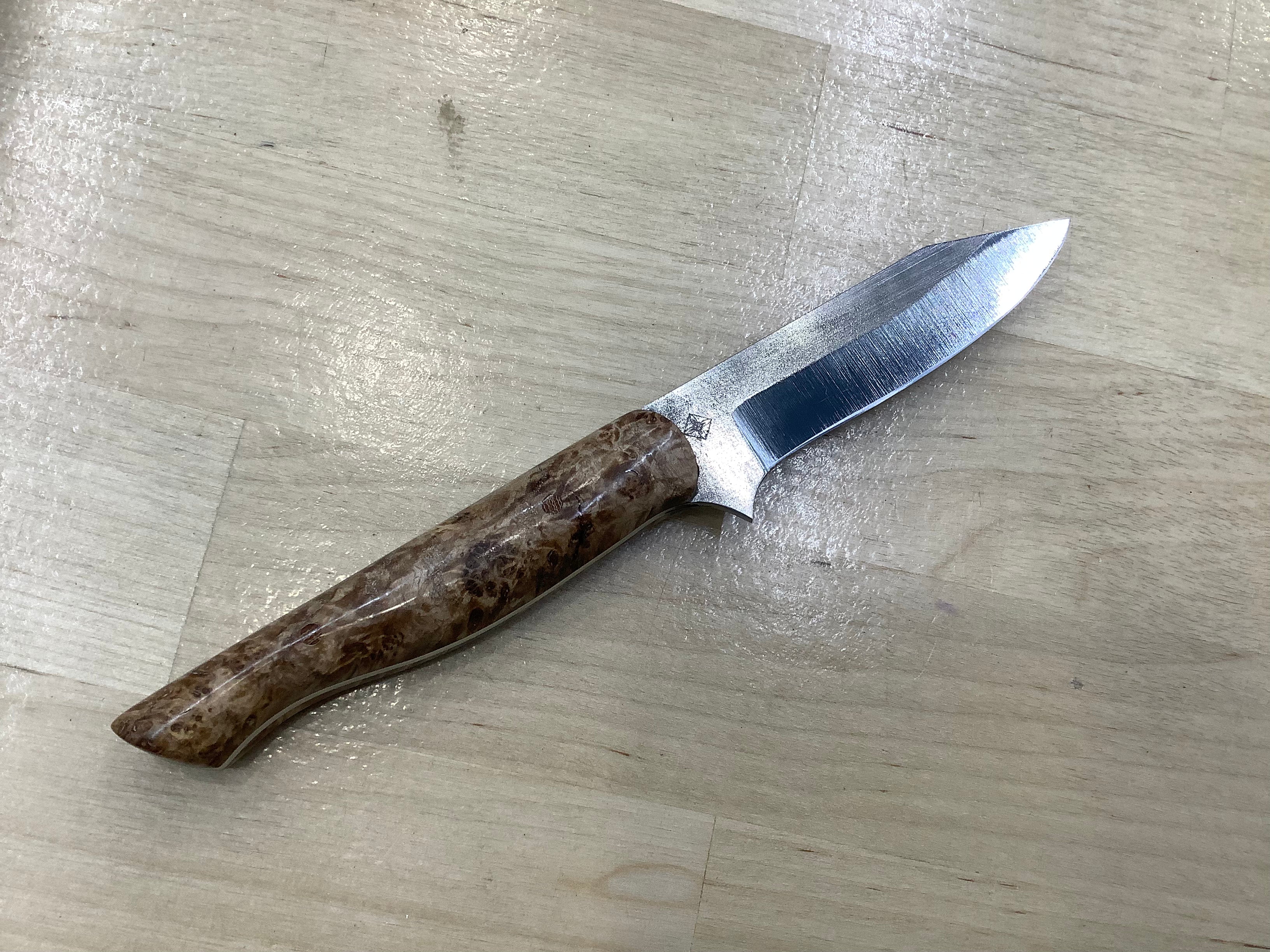 K-Tip Trim / Paring Knife with Black Ash Burl