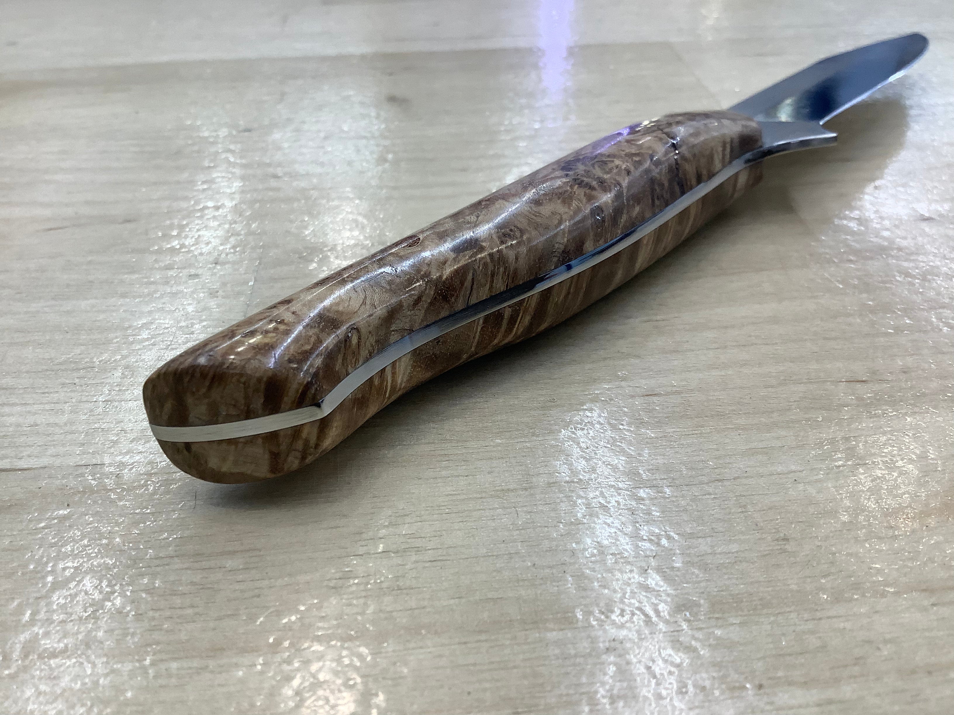 K-Tip Trim / Paring Knife with Black Ash Burl