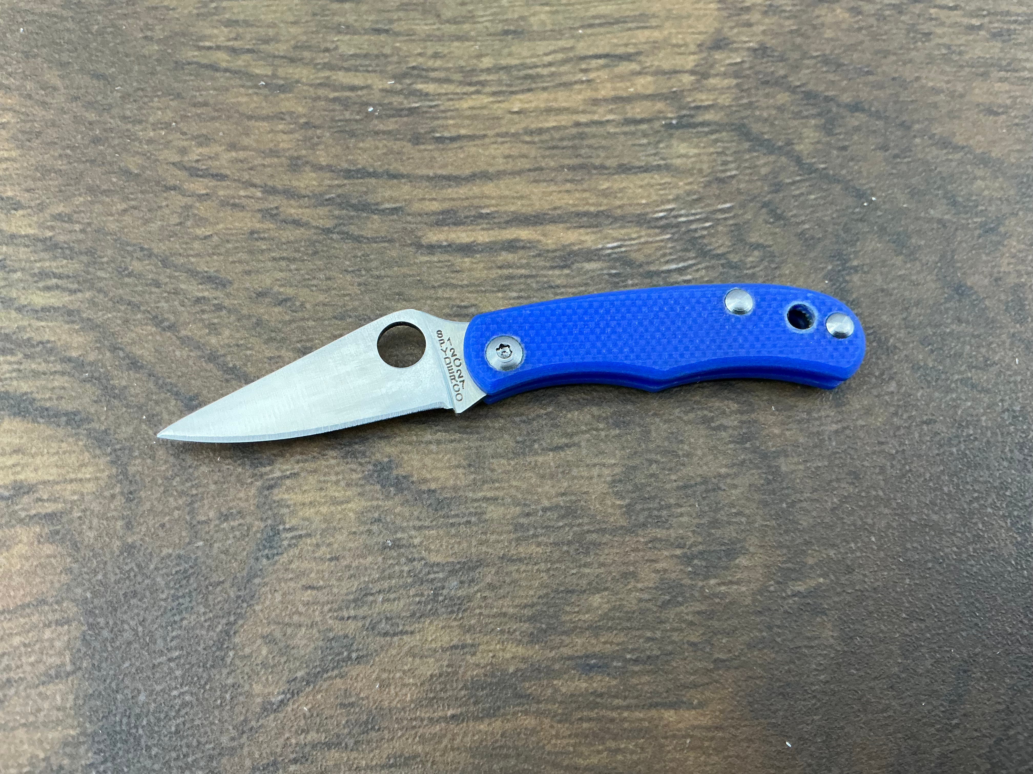Spyderco Bug Blue G-10 - 12C27 - C133GBLP – Serenity Knives Houston