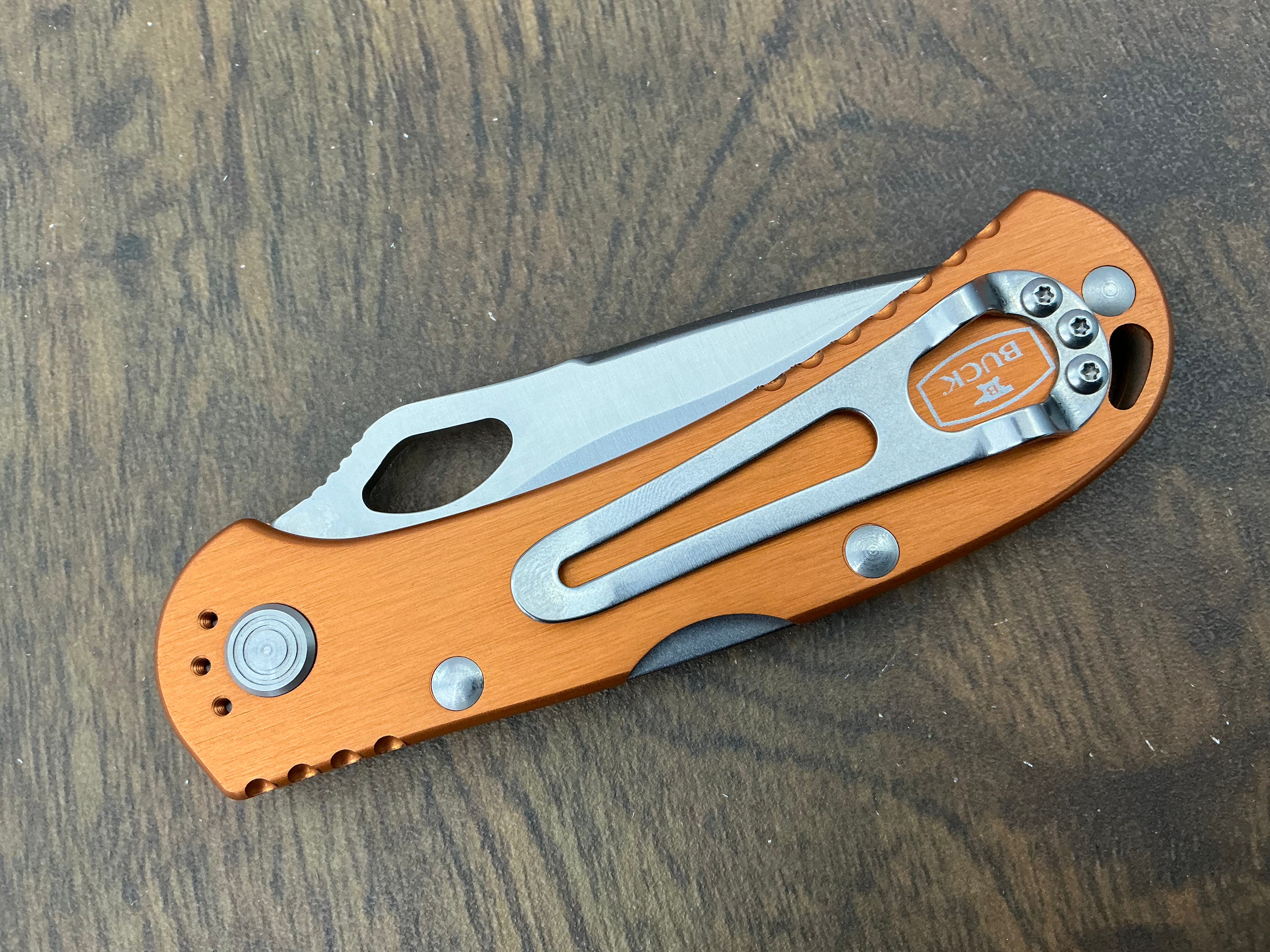 Buck Spitfire Lockback Orange – Serenity Knives Houston