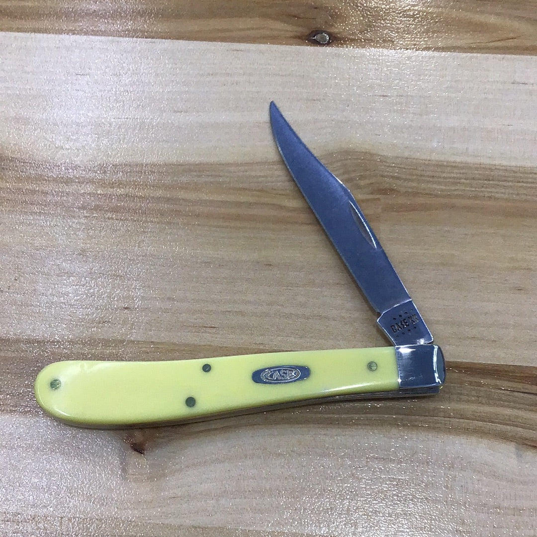 Case 80031 Barehead Slimline Trapper, Yellow Synthetic Handle SS (31048 SS)