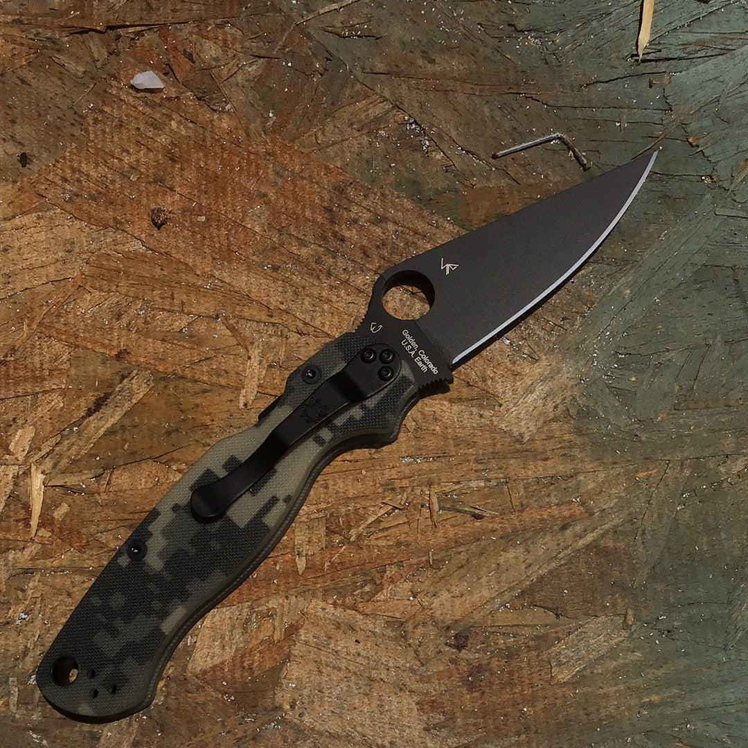 Spyderco Paramilitary 2 Knife Digi Camo (3.4" Black S45VN) C81GPCMOBK2