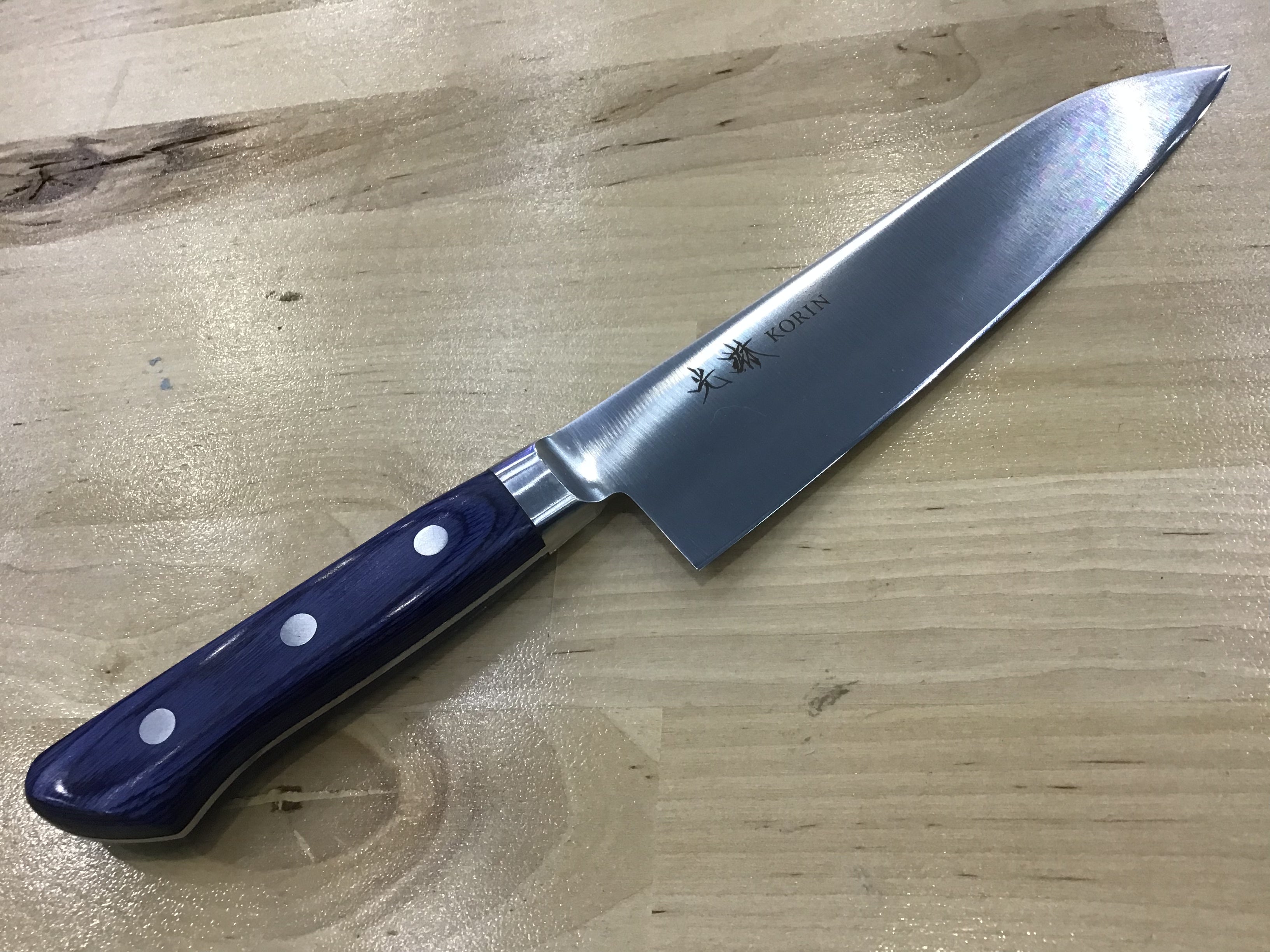 Korin Acajou Royal Blue Inox Santoku 7" (180 mm)