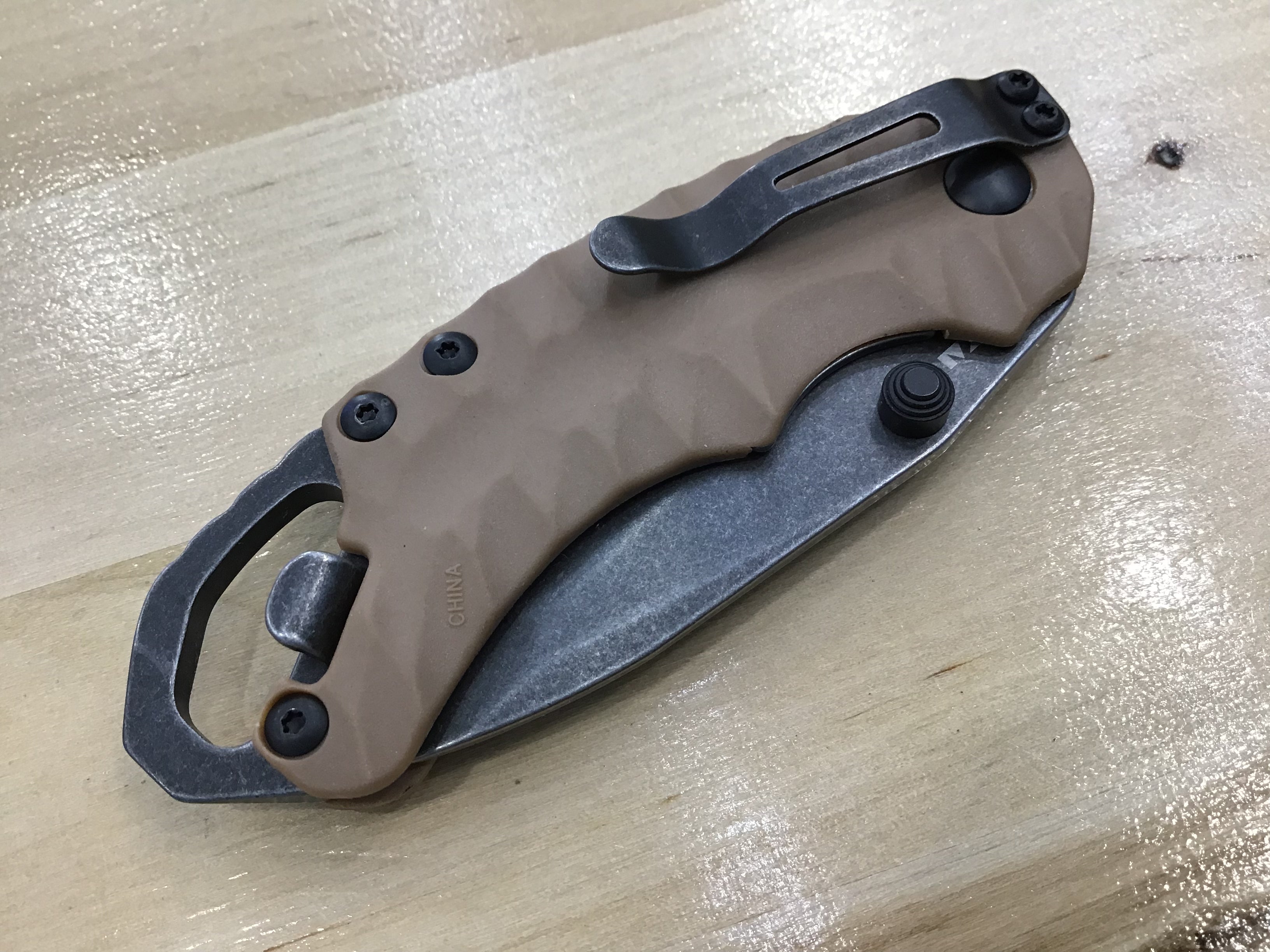 Kershaw Shuffle II Tan Tanto Liner Lock 