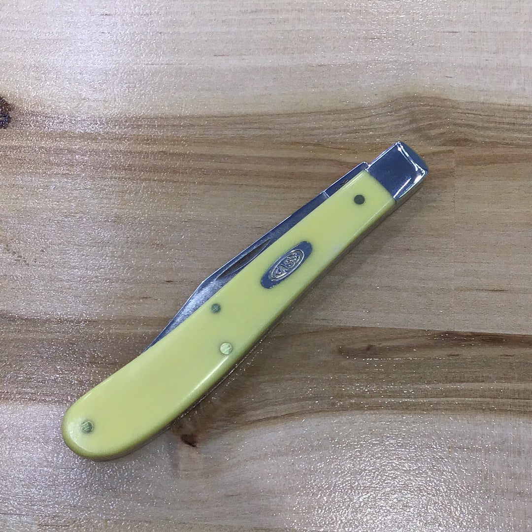 Case 80031 Barehead Slimline Trapper, Yellow Synthetic Handle SS (31048 SS)