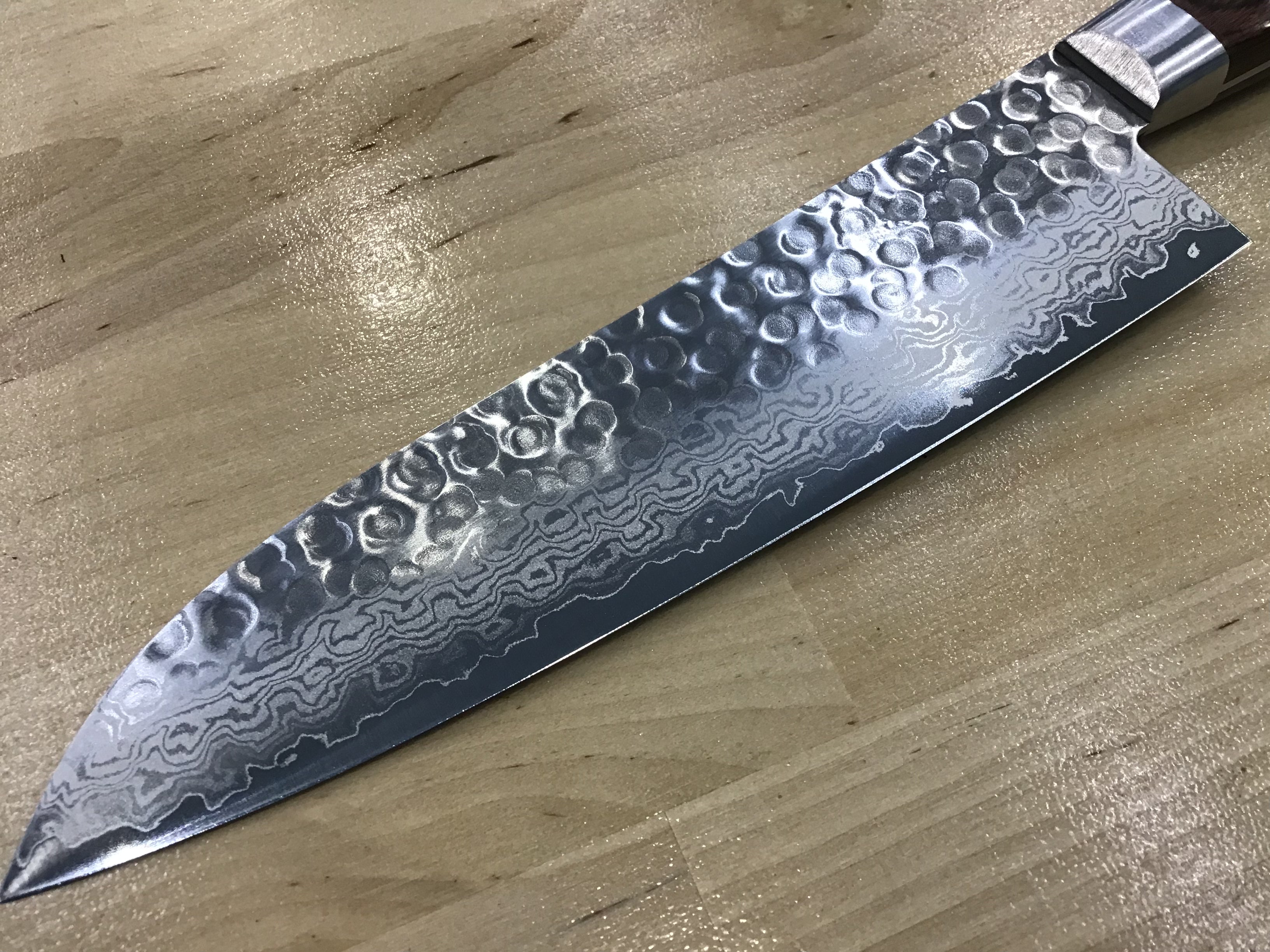 Togiharu Hammered Texture Damascus Santoku 7" (180mm)