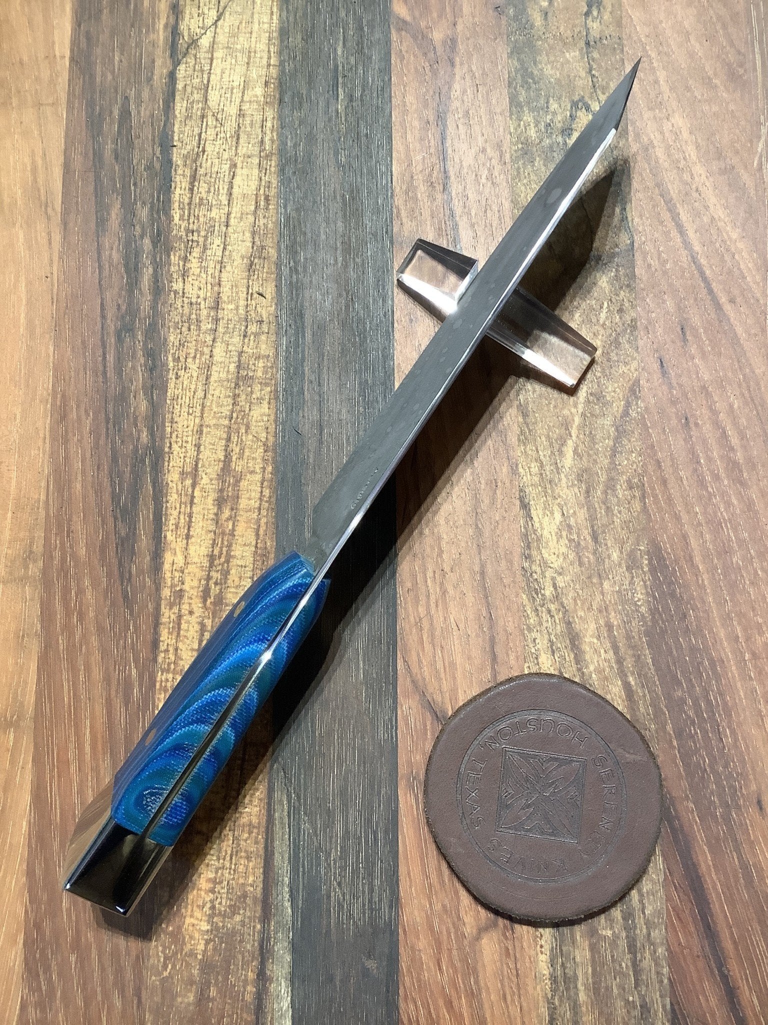 Honesuki with Acid Etch and Micarta handle with Pommel