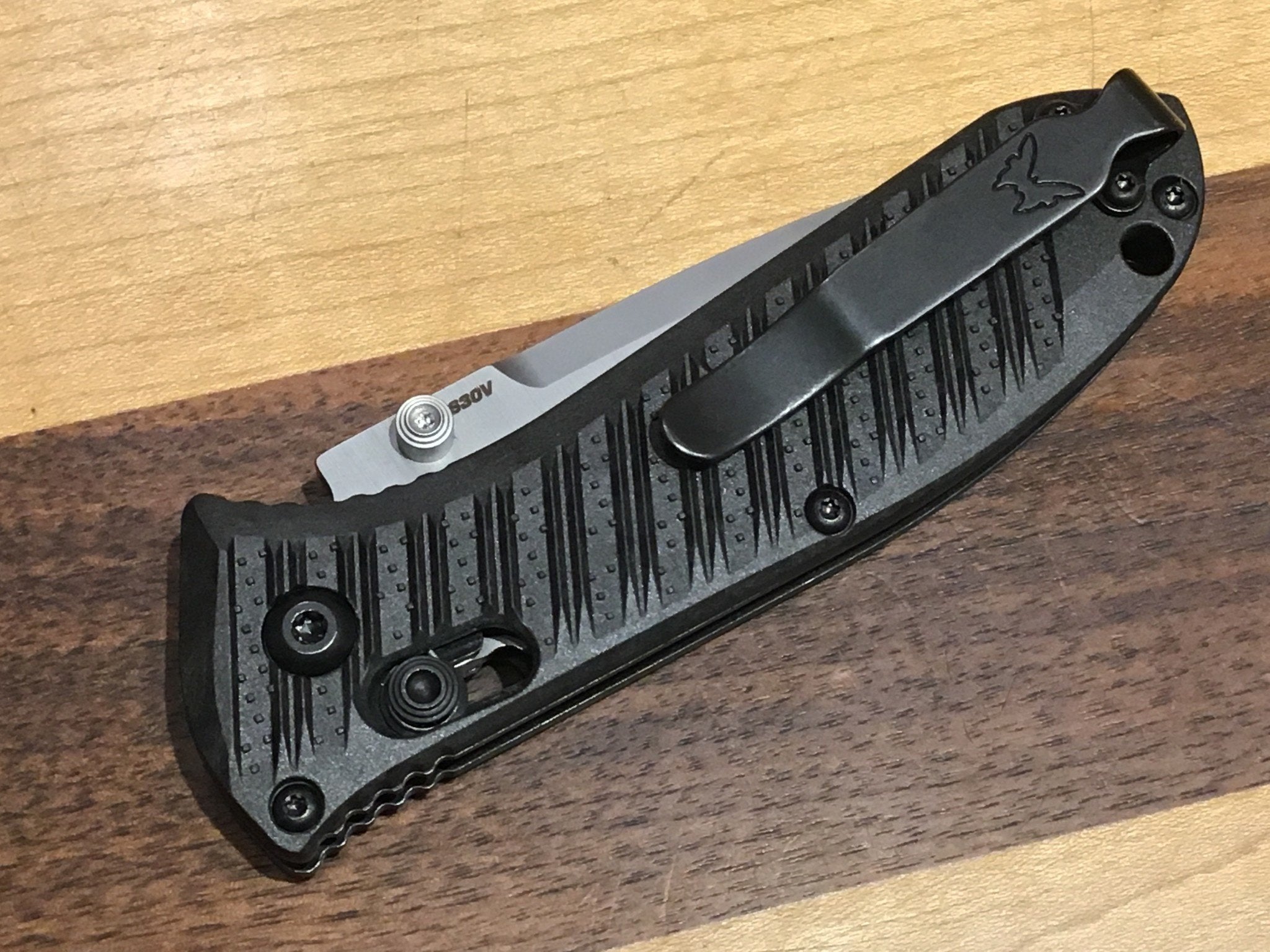 Bloqueo de eje Benchmade Mini Presidio II 575-1, mango CF-Elite