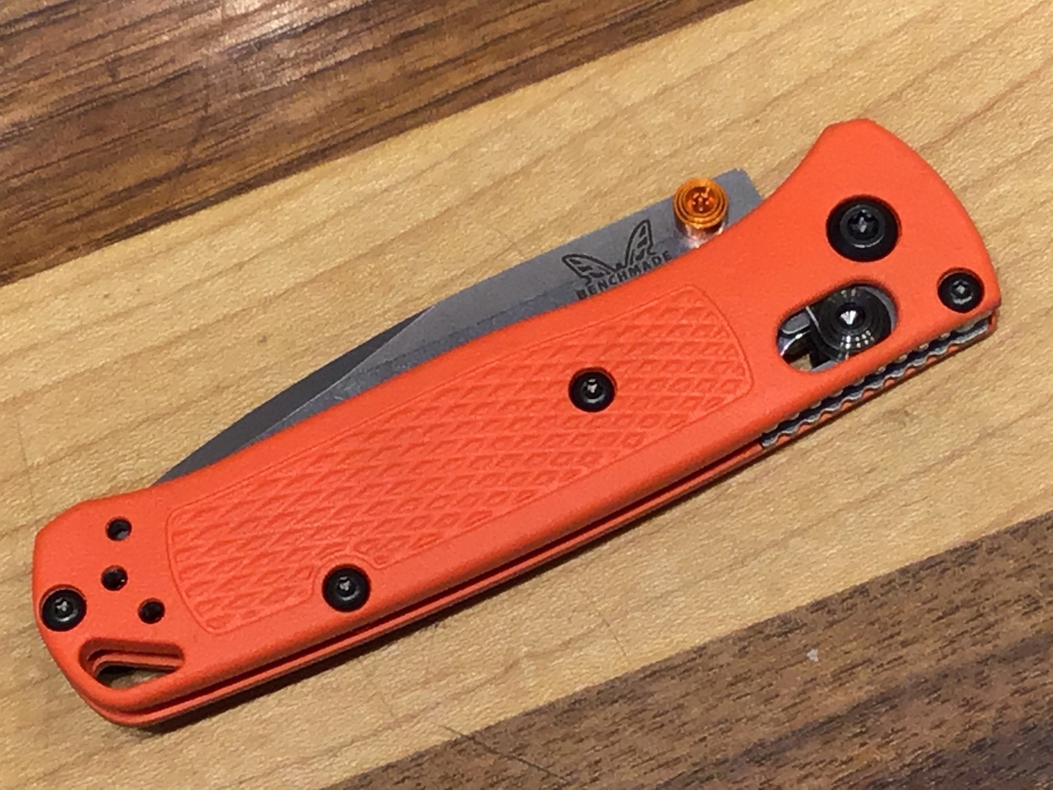 Benchmade Mini Bugout 533 Orange Handle Satin Blade