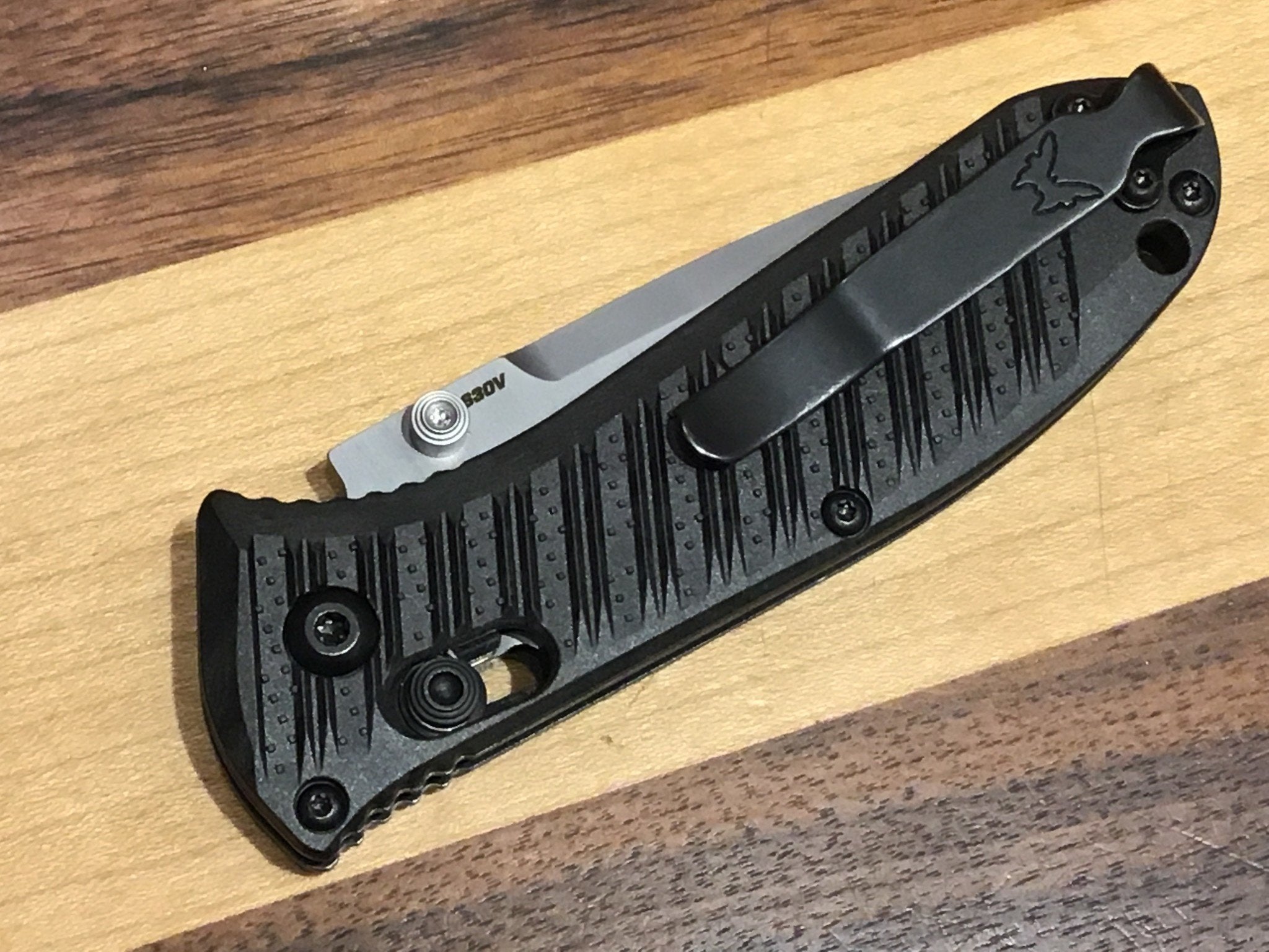 Bloqueo de eje Benchmade Mini Presidio II 575-1, mango CF-Elite