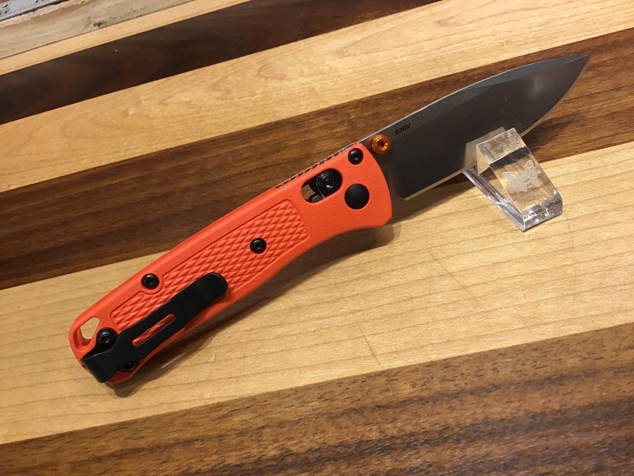 Benchmade Mini Bugout 533 Orange Handle Satin Blade 533